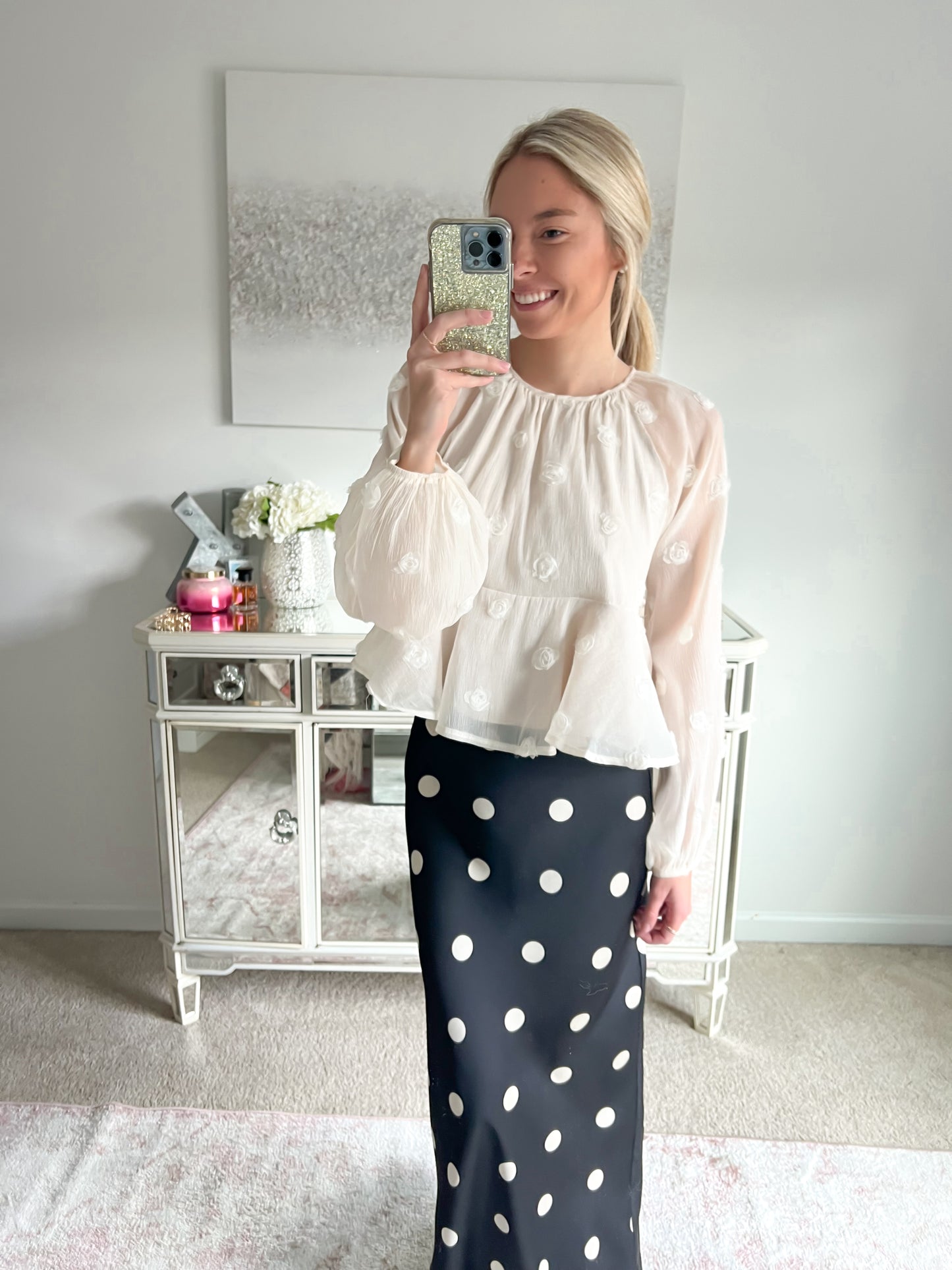 Parker Polka Dot Midi Skirt