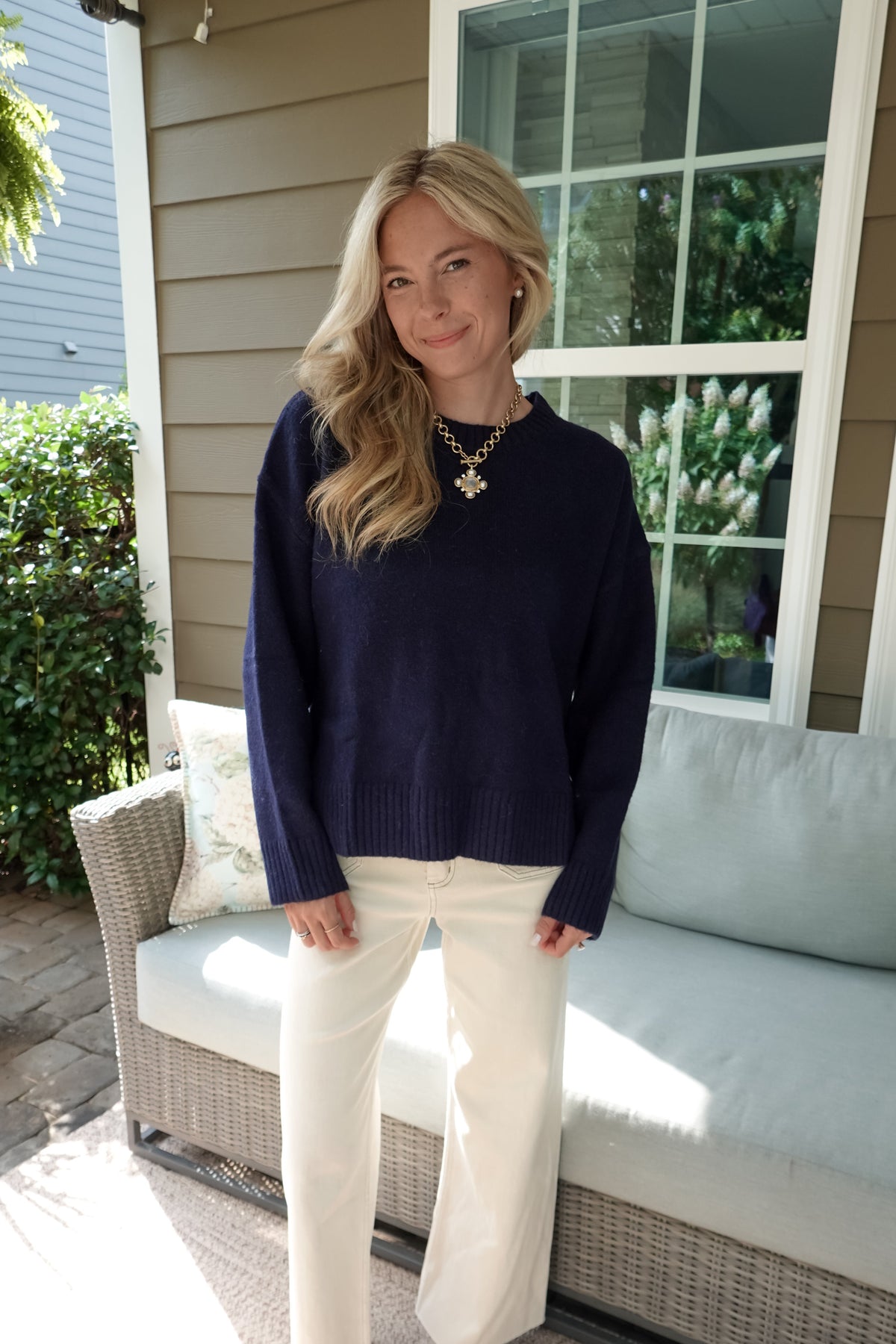 Tori Navy Tie Sweater