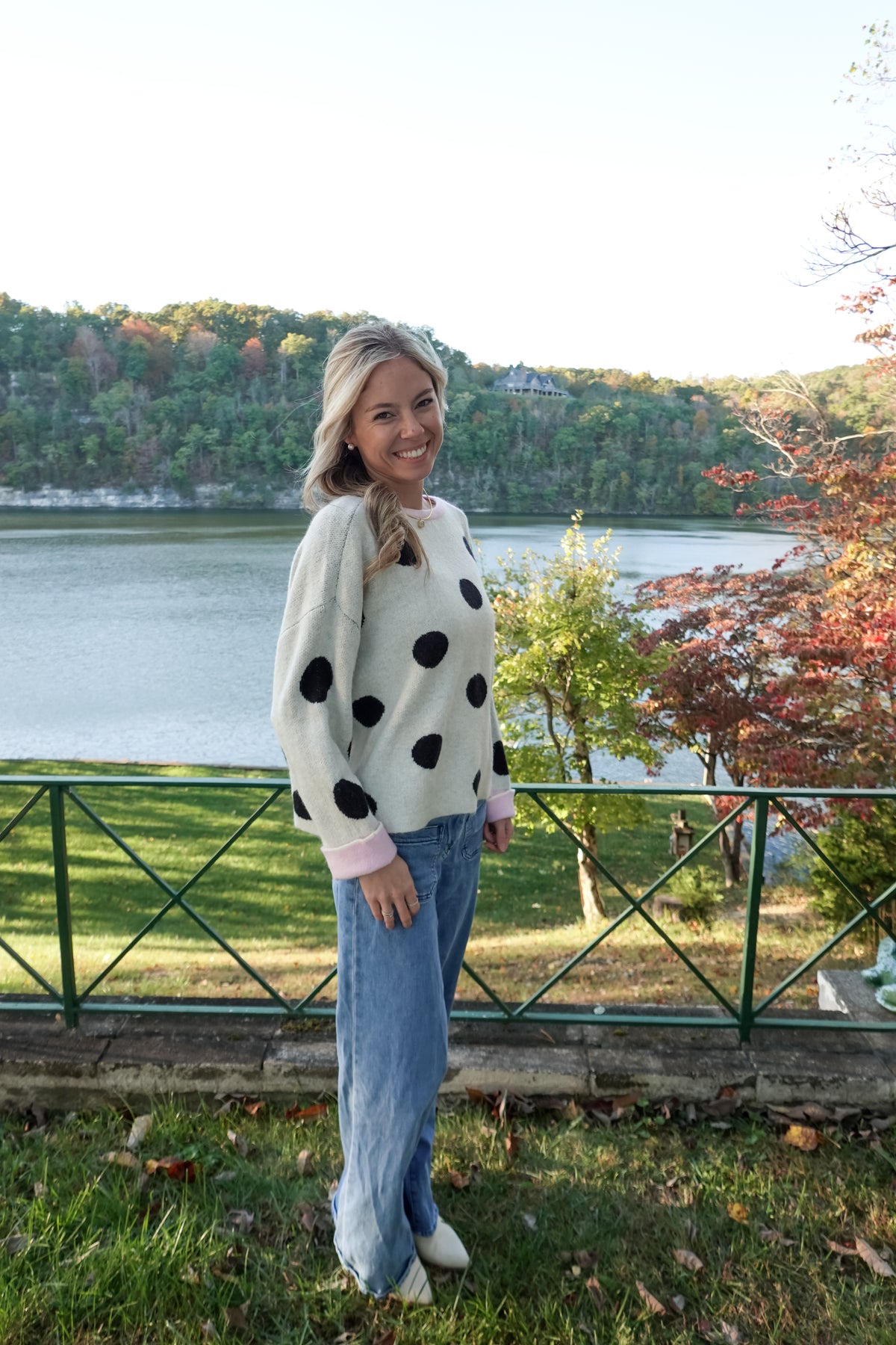 Ivy Ivory Polka Dot Sweater