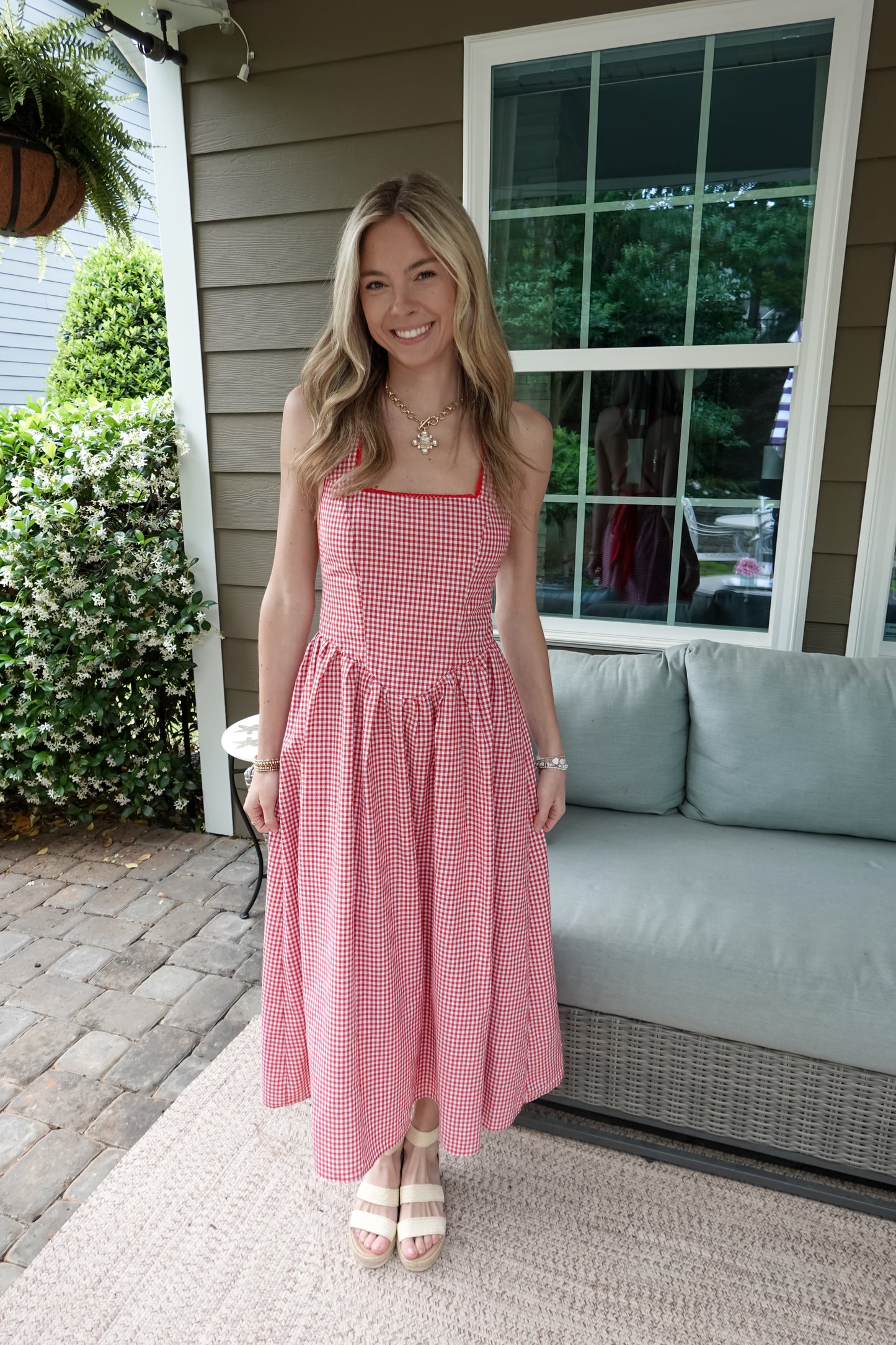 Kendall Gingham Midi Dress