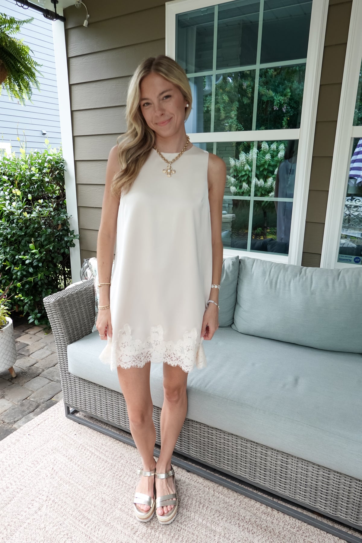 Sophie Satin Lace Mini Dress