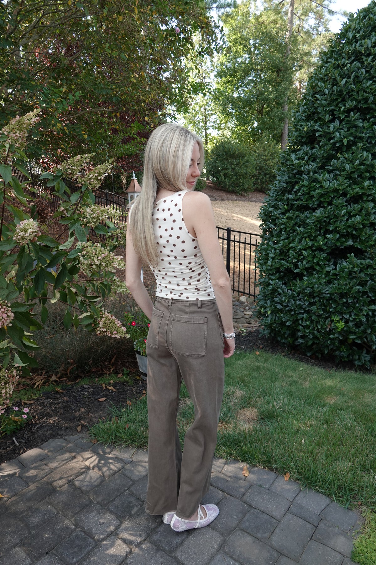 Gianna Ivory Polka Dot Tank