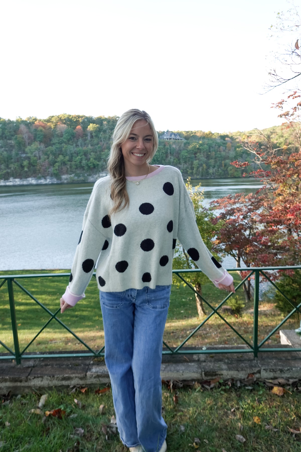 Ivy Ivory Polka Dot Sweater