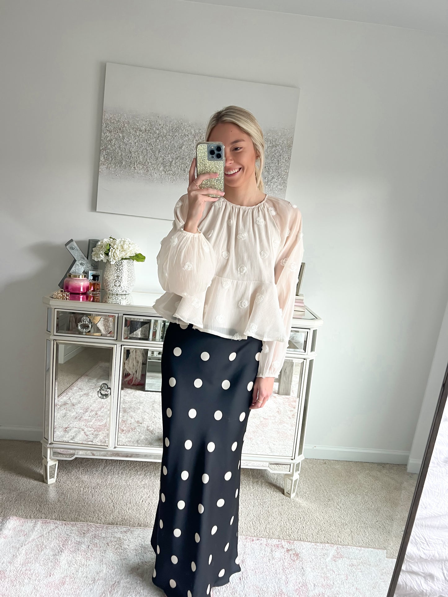 Parker Polka Dot Midi Skirt