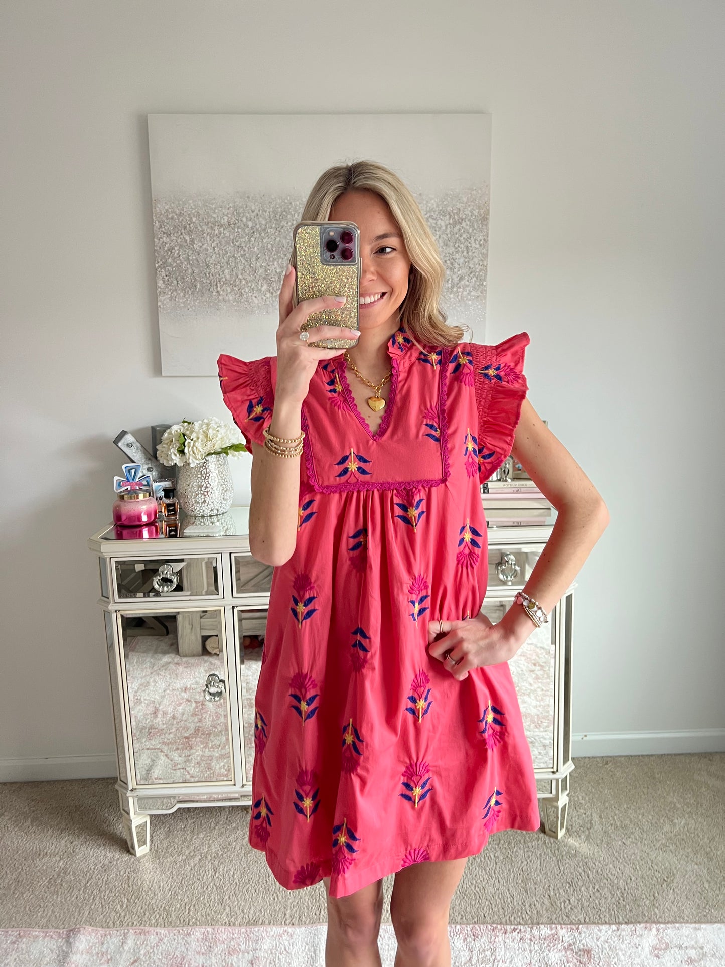 Virginia Embroidered Floral Dress