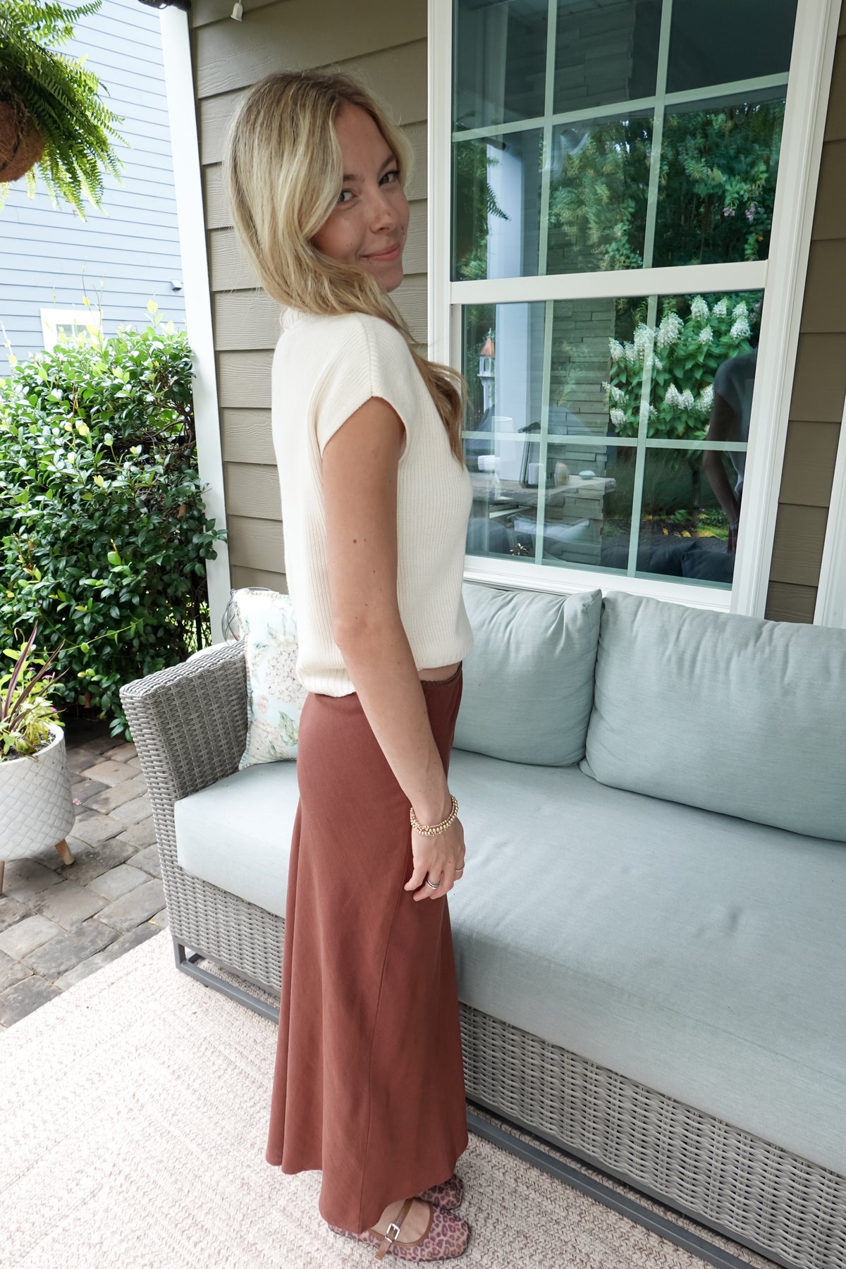 Mary Oatmeal Mock Neck Sweater