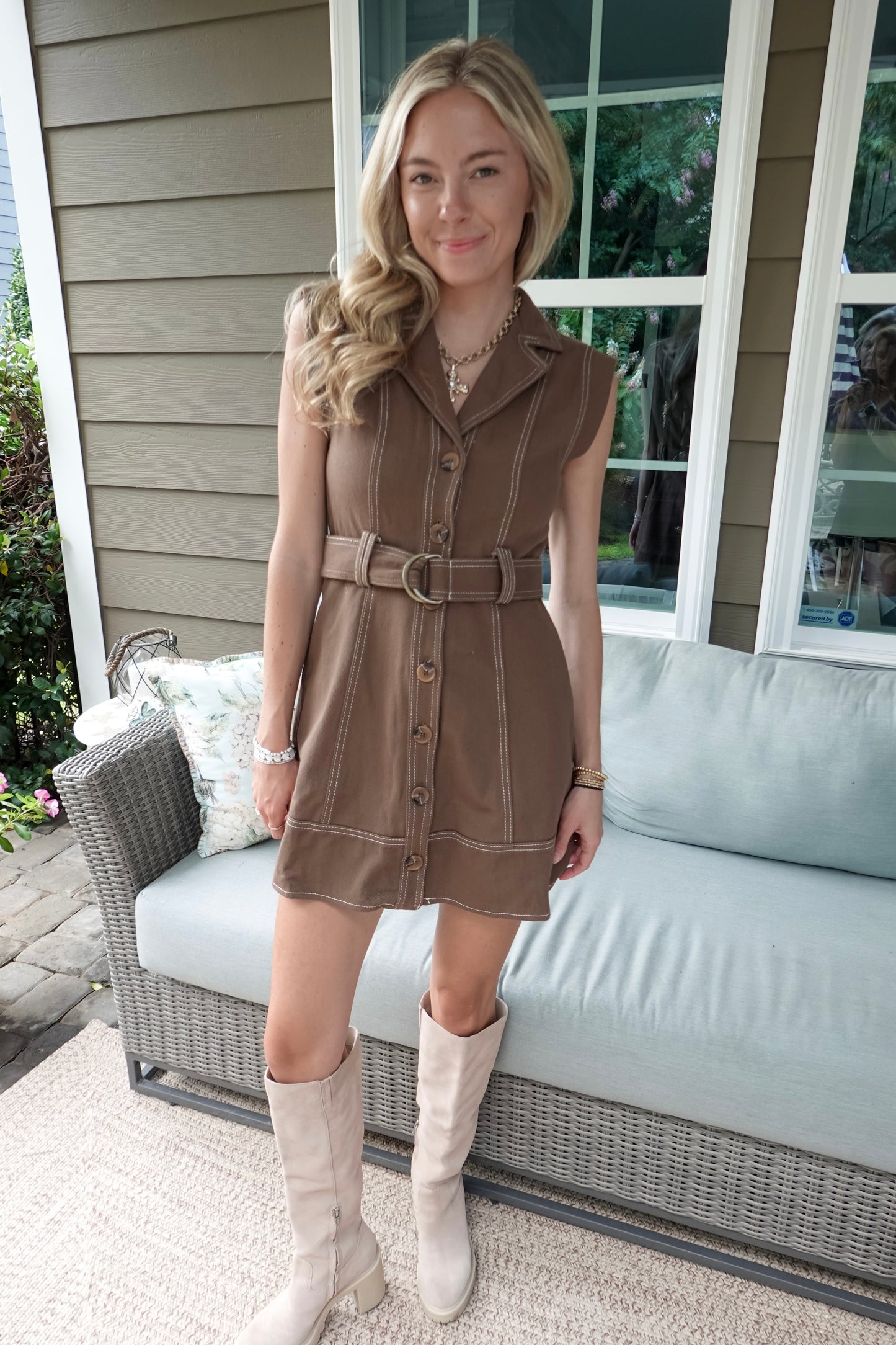 Harlow Brown Mini Dress