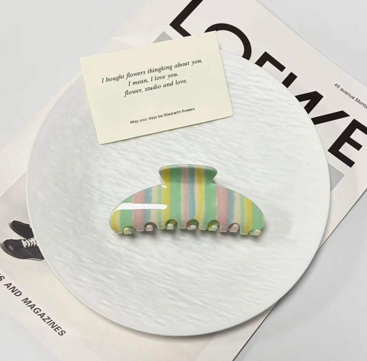 Vertical Stripe Claw Clips