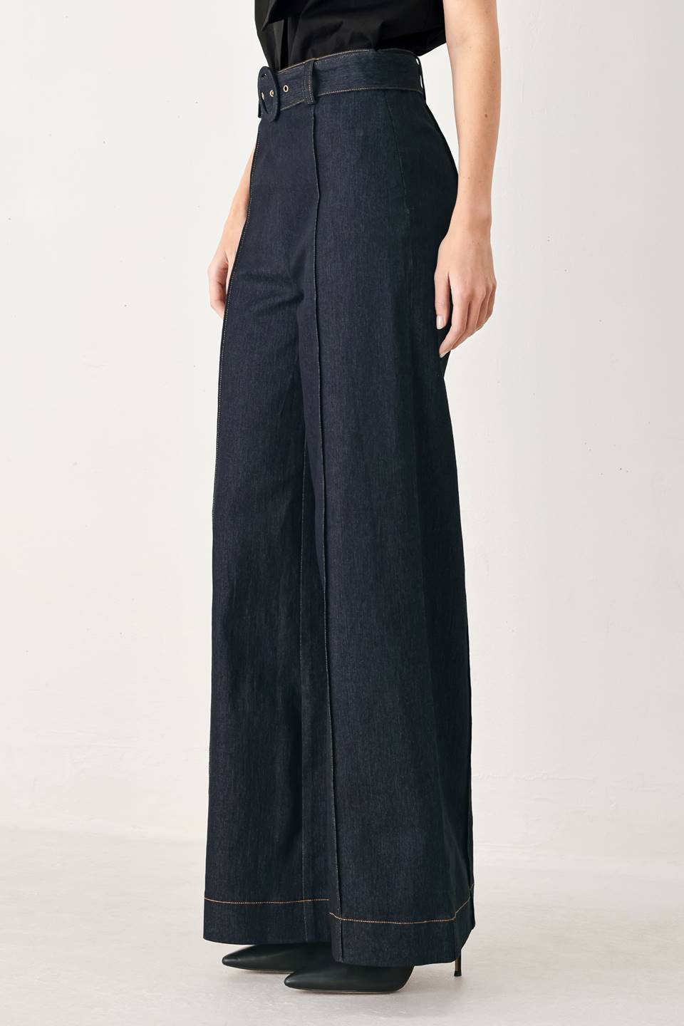 Camila Belted Wide Leg Jeans