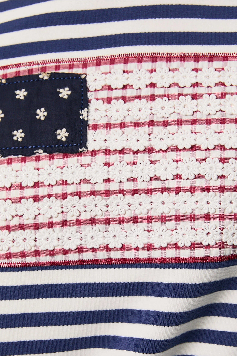 American Flag Striped Mock Neck Sweatshirt