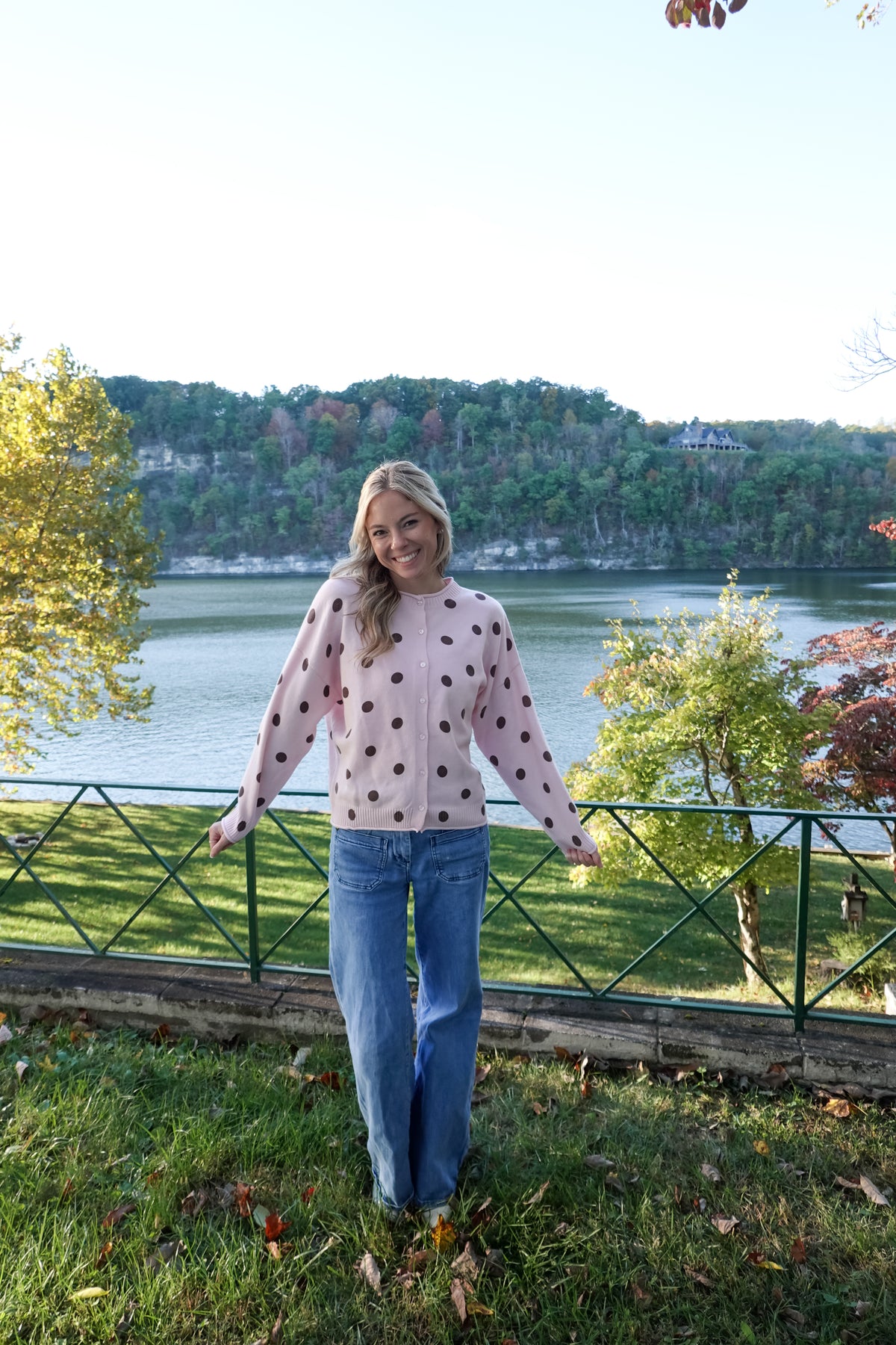 Jade Pink Polka Dot Cardigan