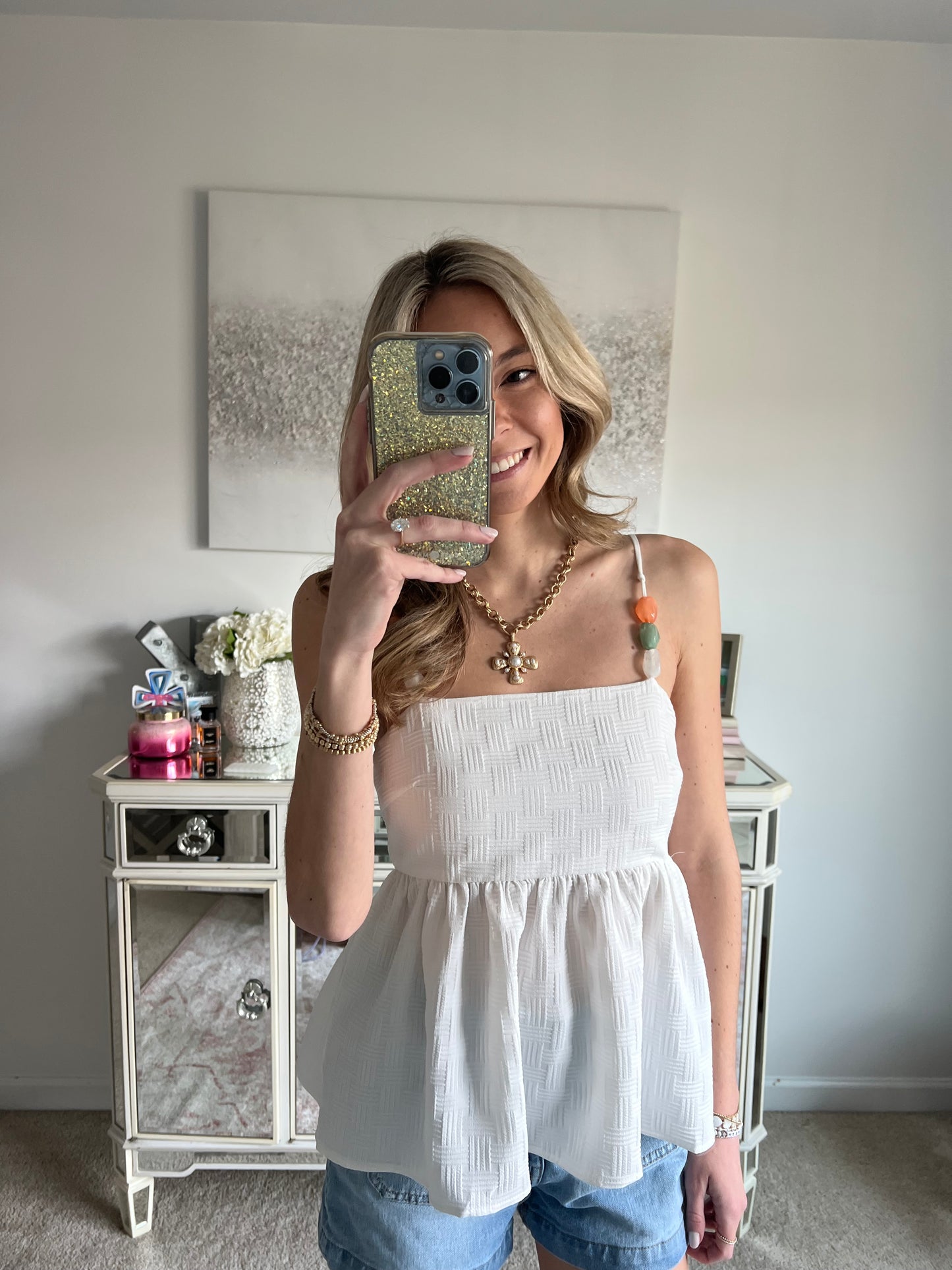 Blair Beaded Peplum Tank