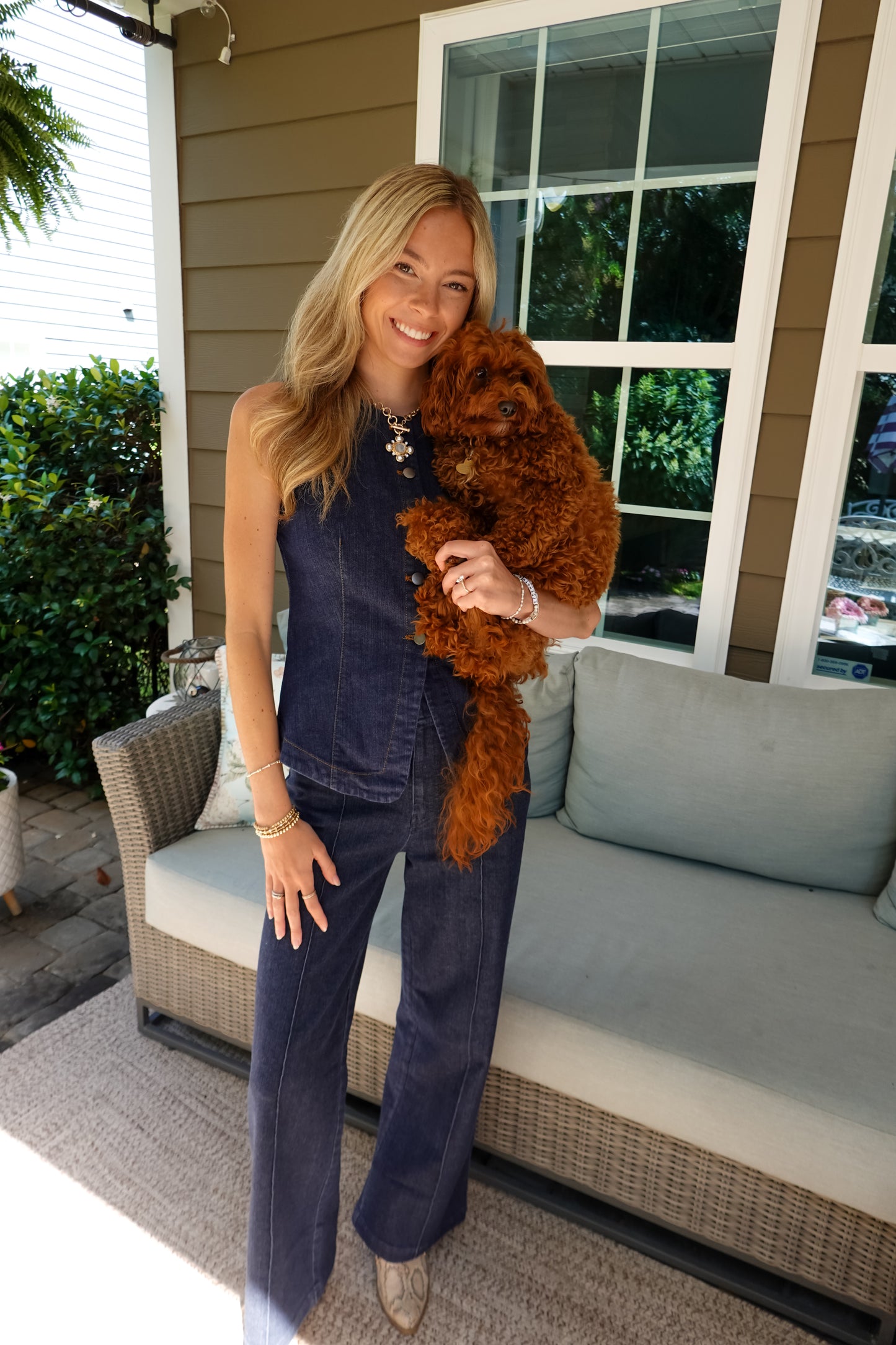Dana Denim Vest Top