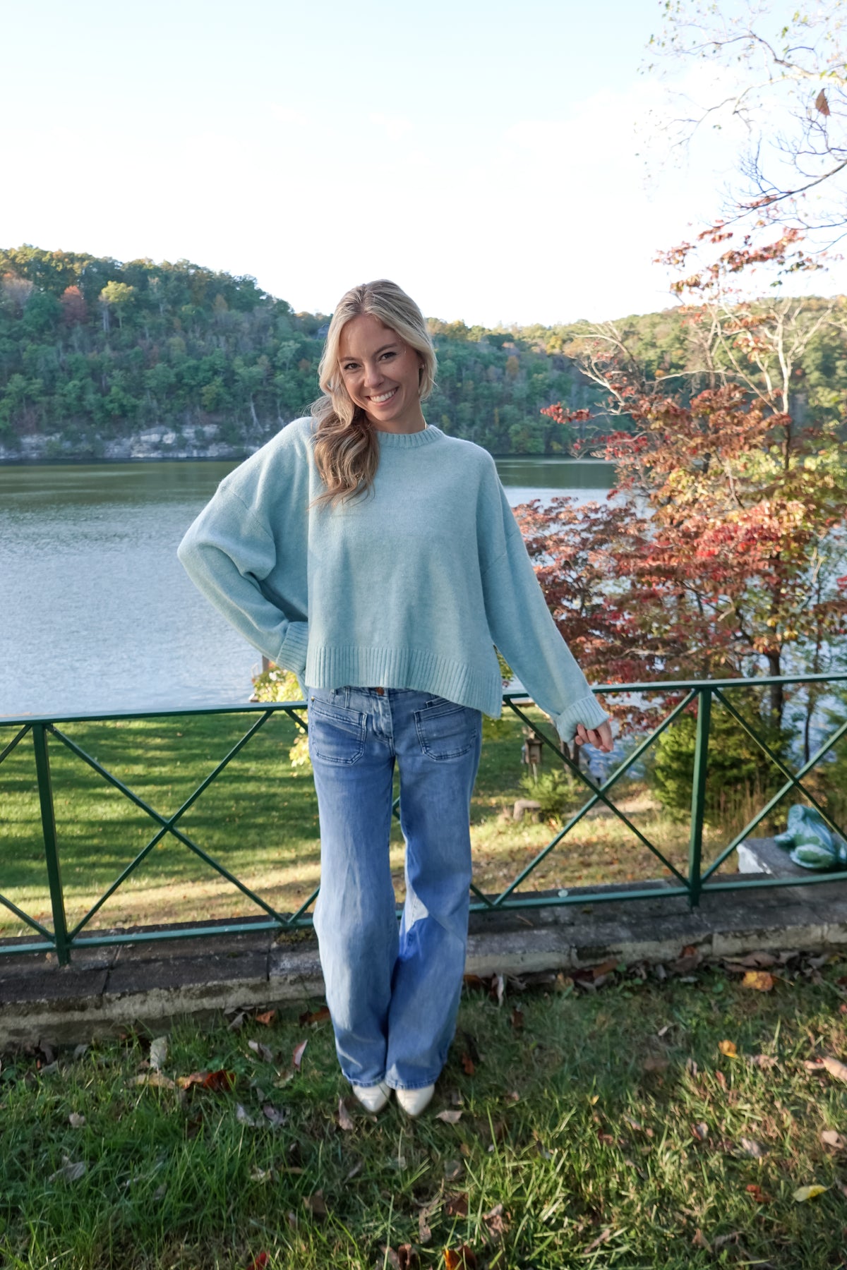 Baylee Bow Sweater Blue