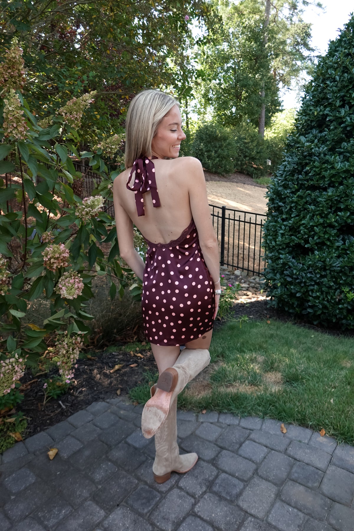 Emilie Polka Dot Halter Dress