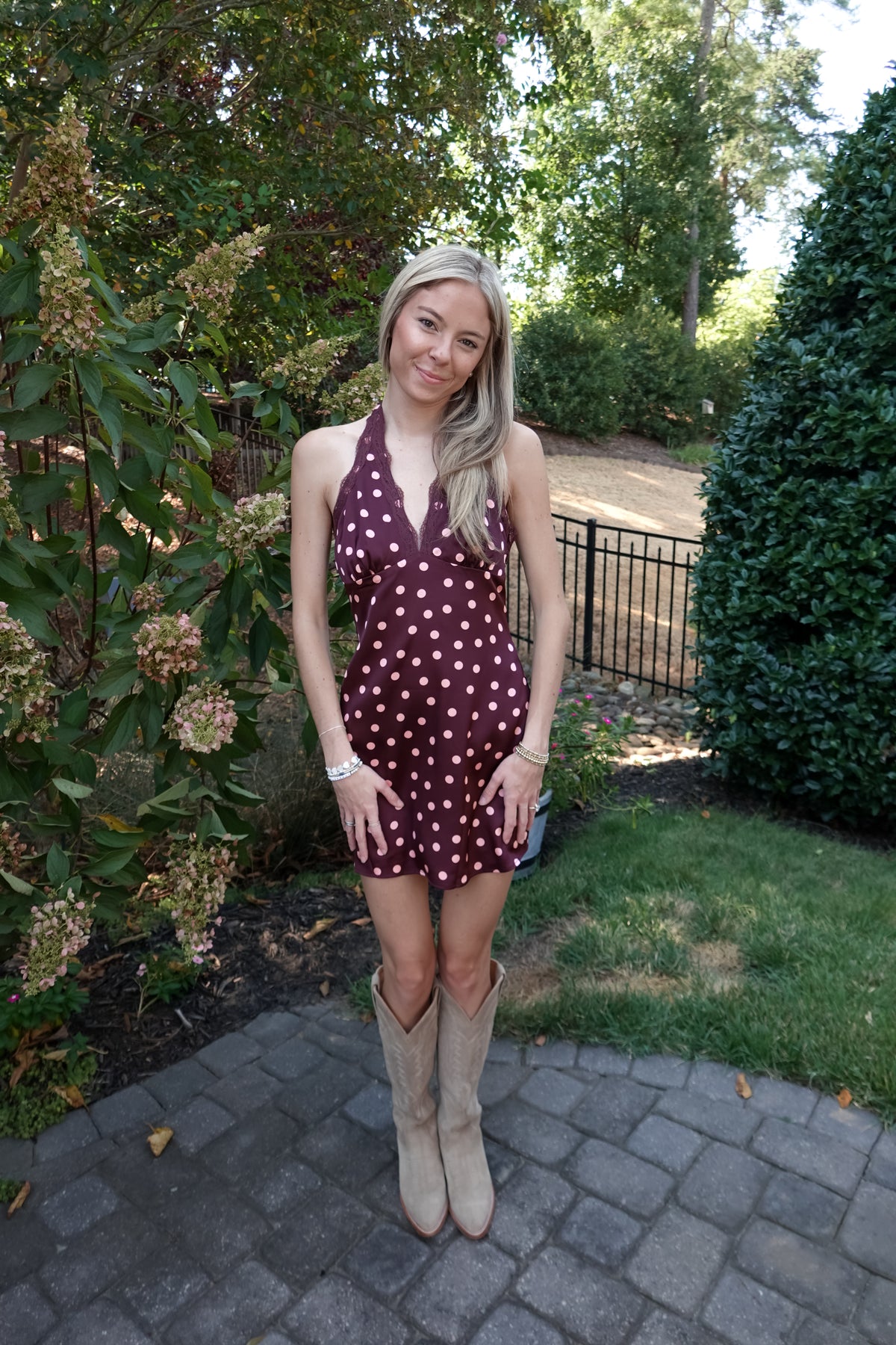 Emilie Polka Dot Halter Dress