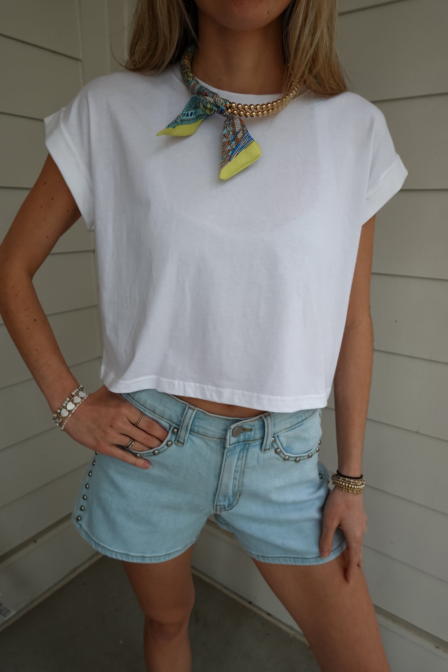 Cotton Folded Short Sleeve Top