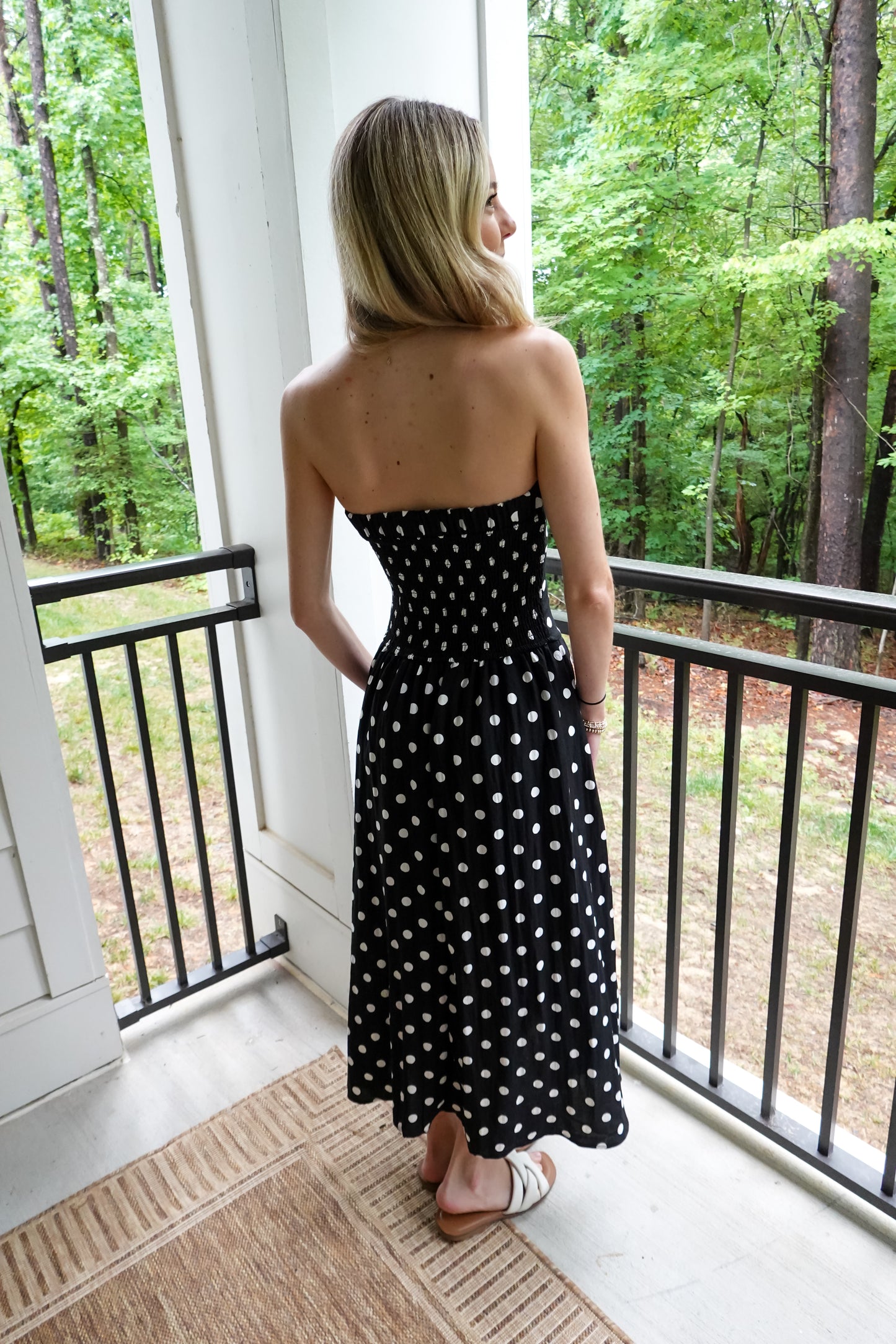 Millie Black Strapless Midi Dress
