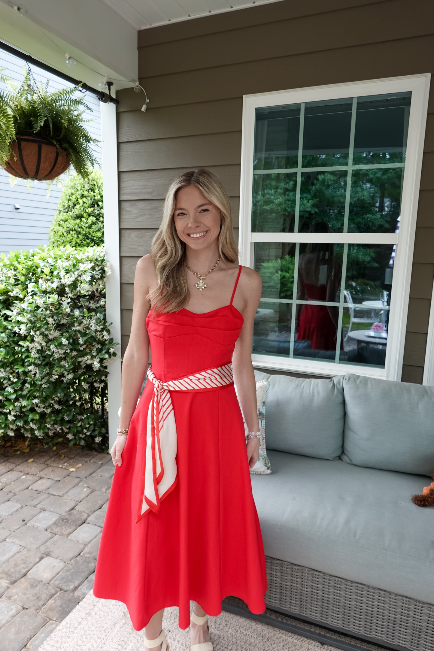 Sasha Scarf Belt Midi Dress