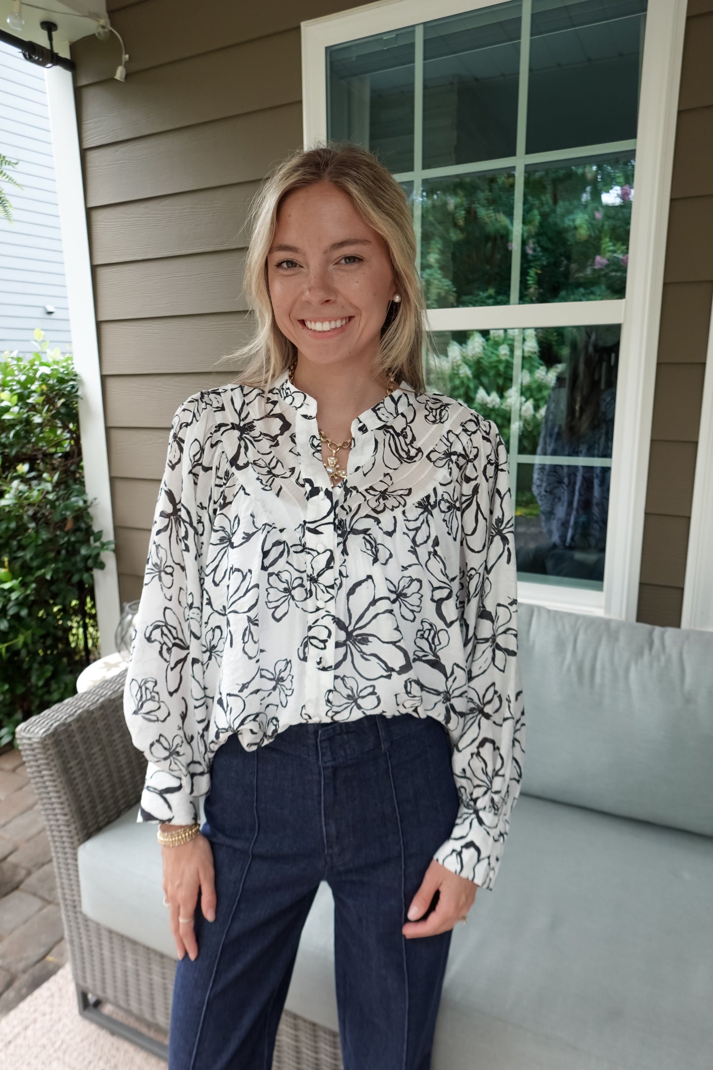 Fay Floral Long Sleeve Top