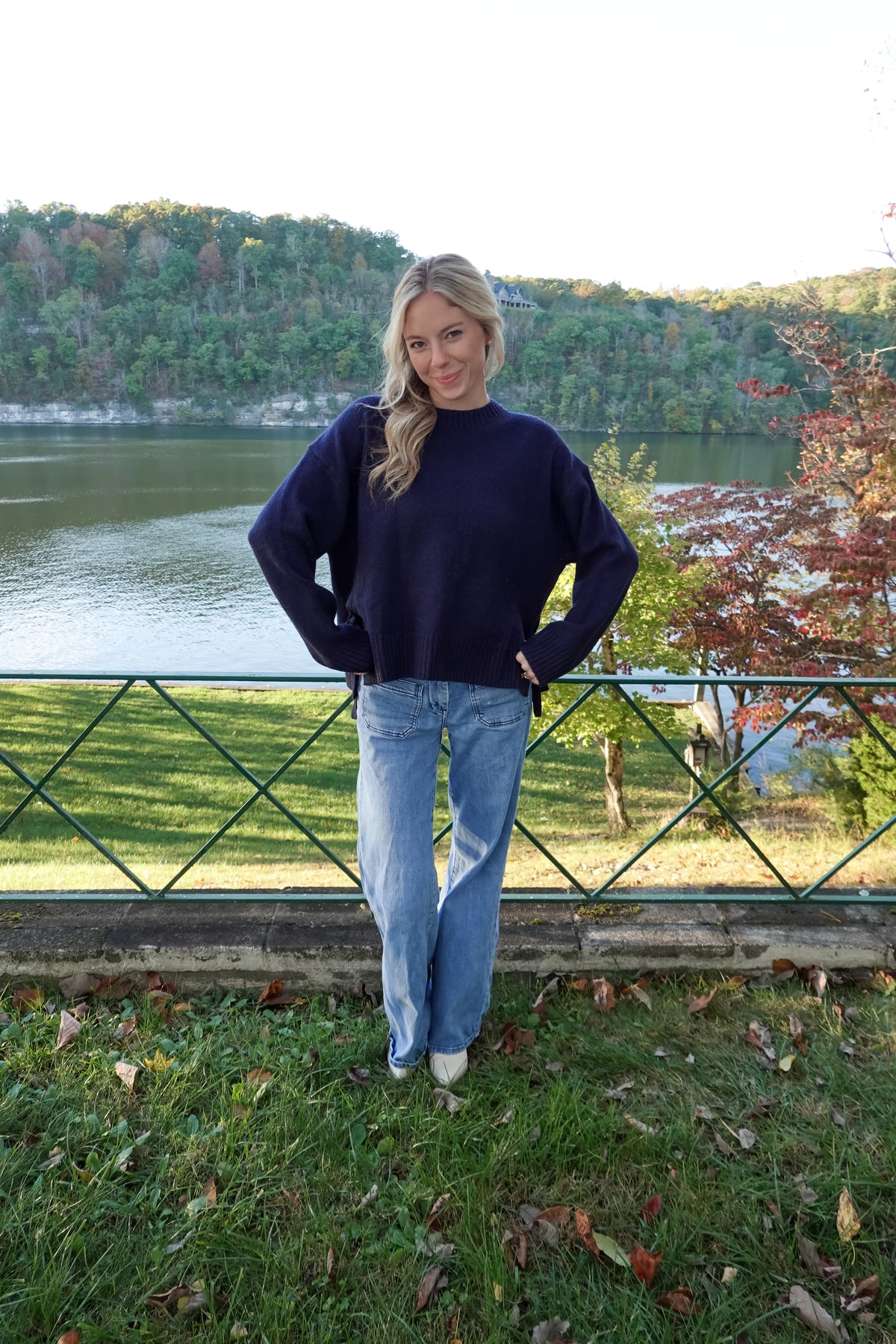 Tori Navy Tie Sweater
