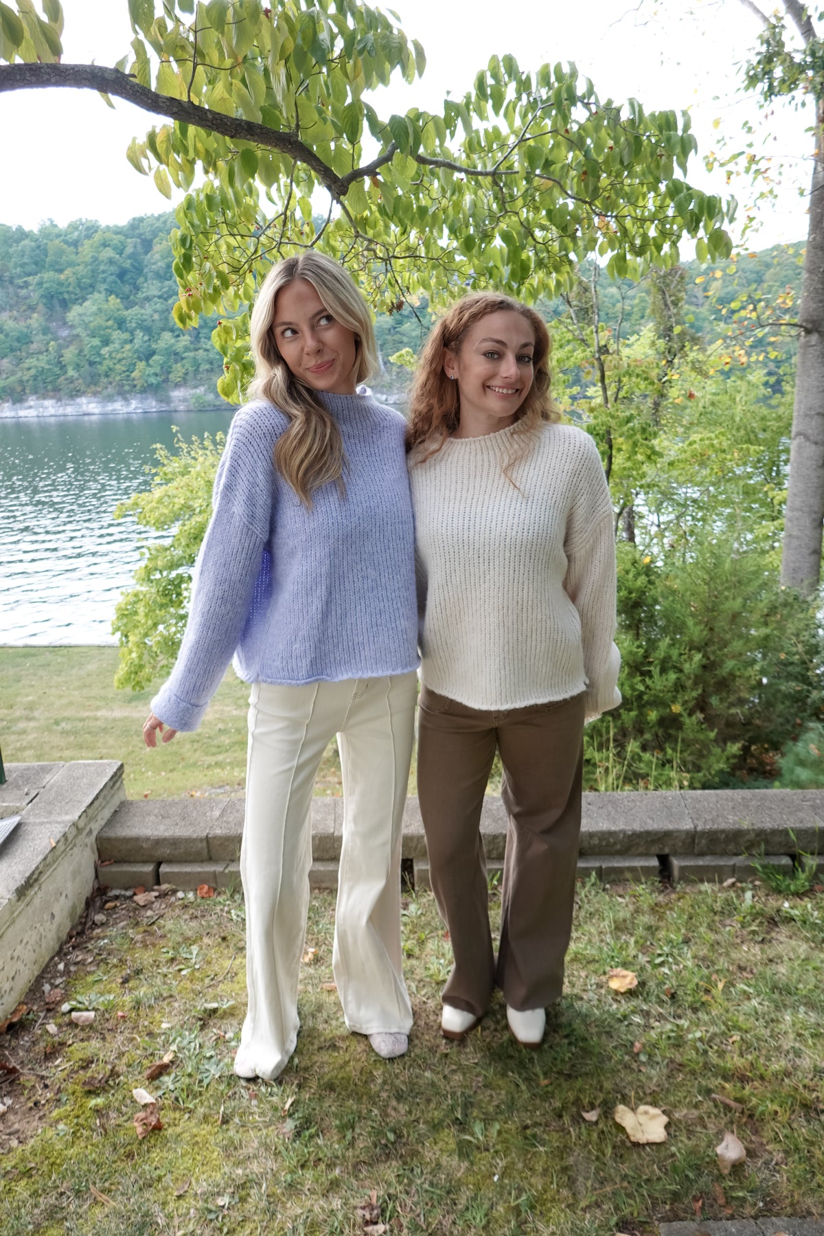 Ava Blue Mock Neck Sweater