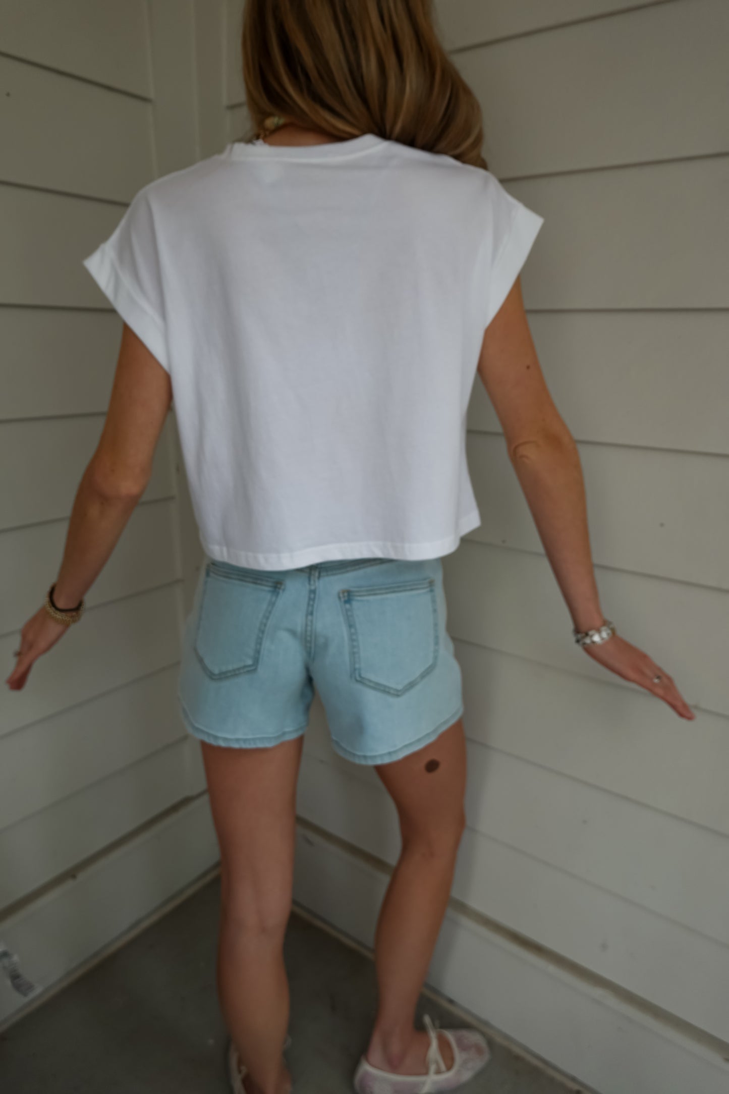 Cotton Folded Short Sleeve Top