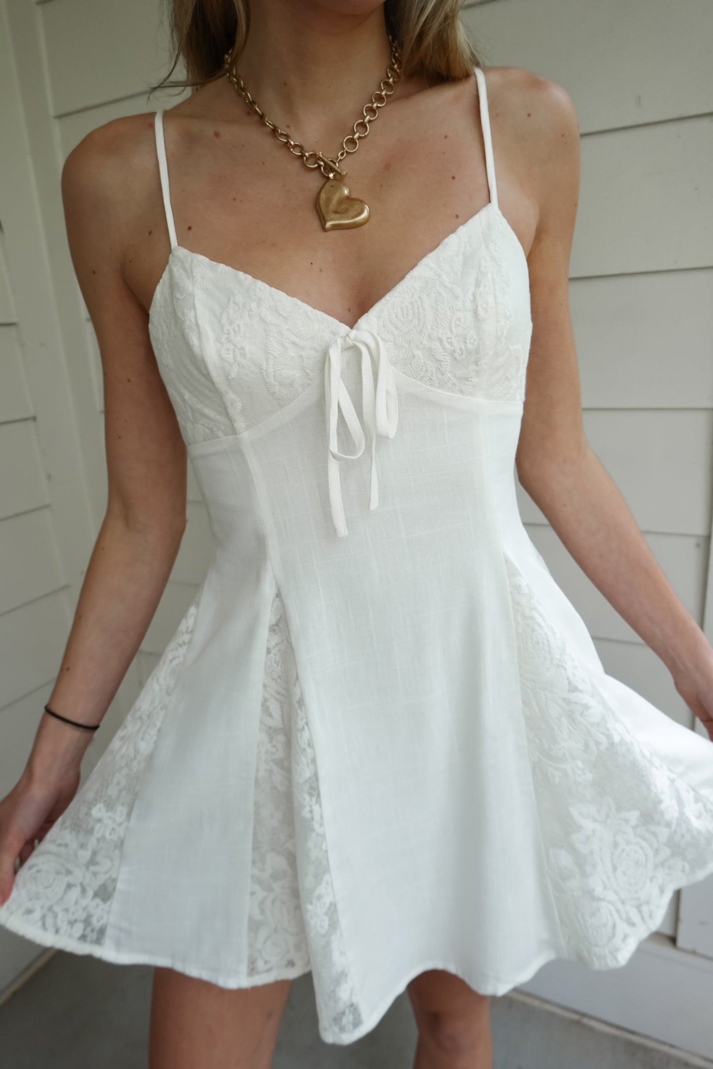 Lucy Lace Contrast Detail Mini Dress