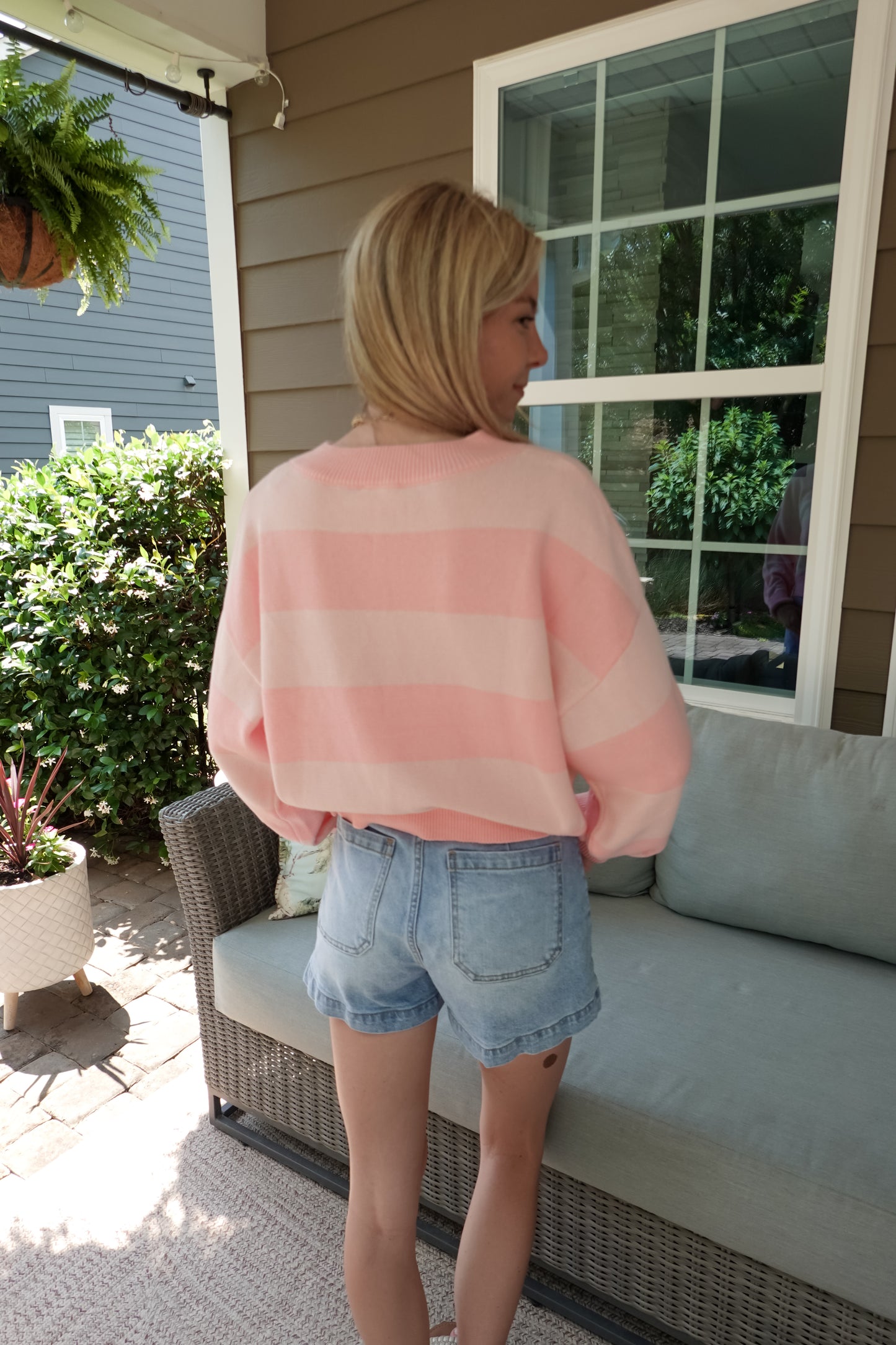 Sam Striped V Neck Sweater