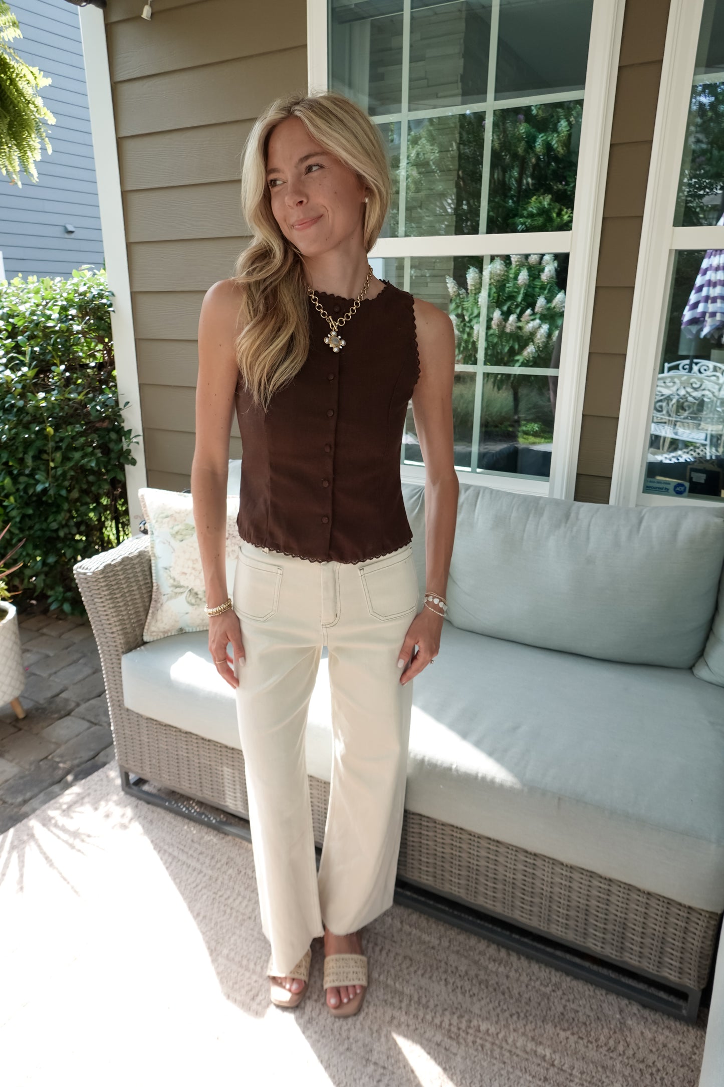 Skye Scalloped Trim Vest Top