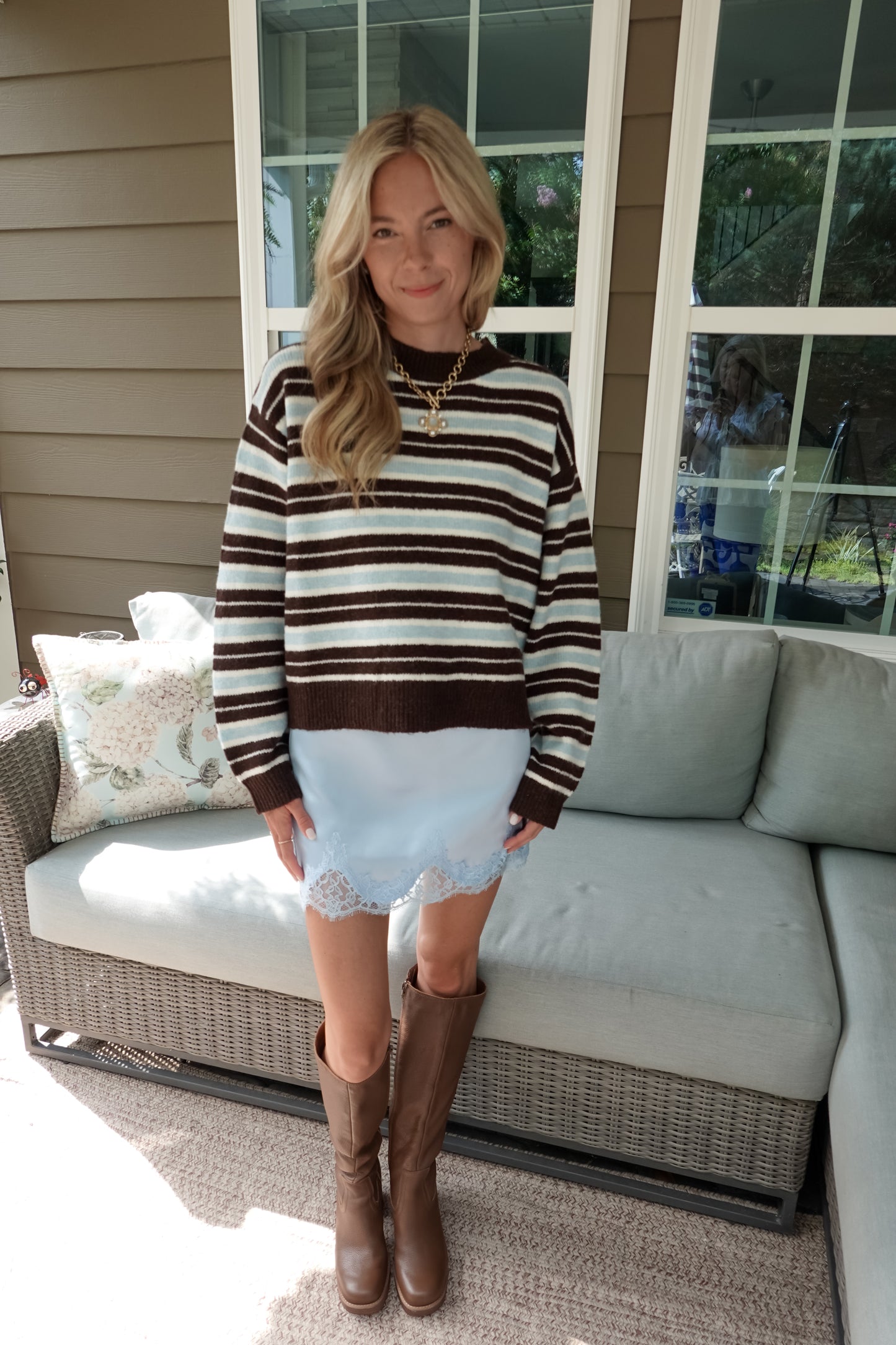 Lace Trim Satin Mini Skirt