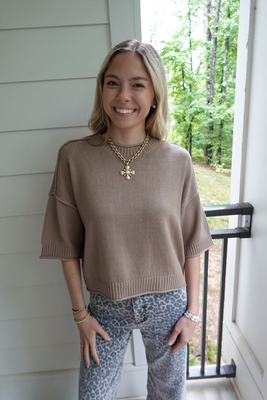 Scottie Short Sleeve Sweater Top