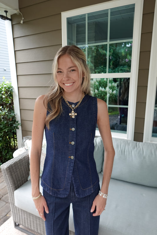 Dana Denim Vest Top
