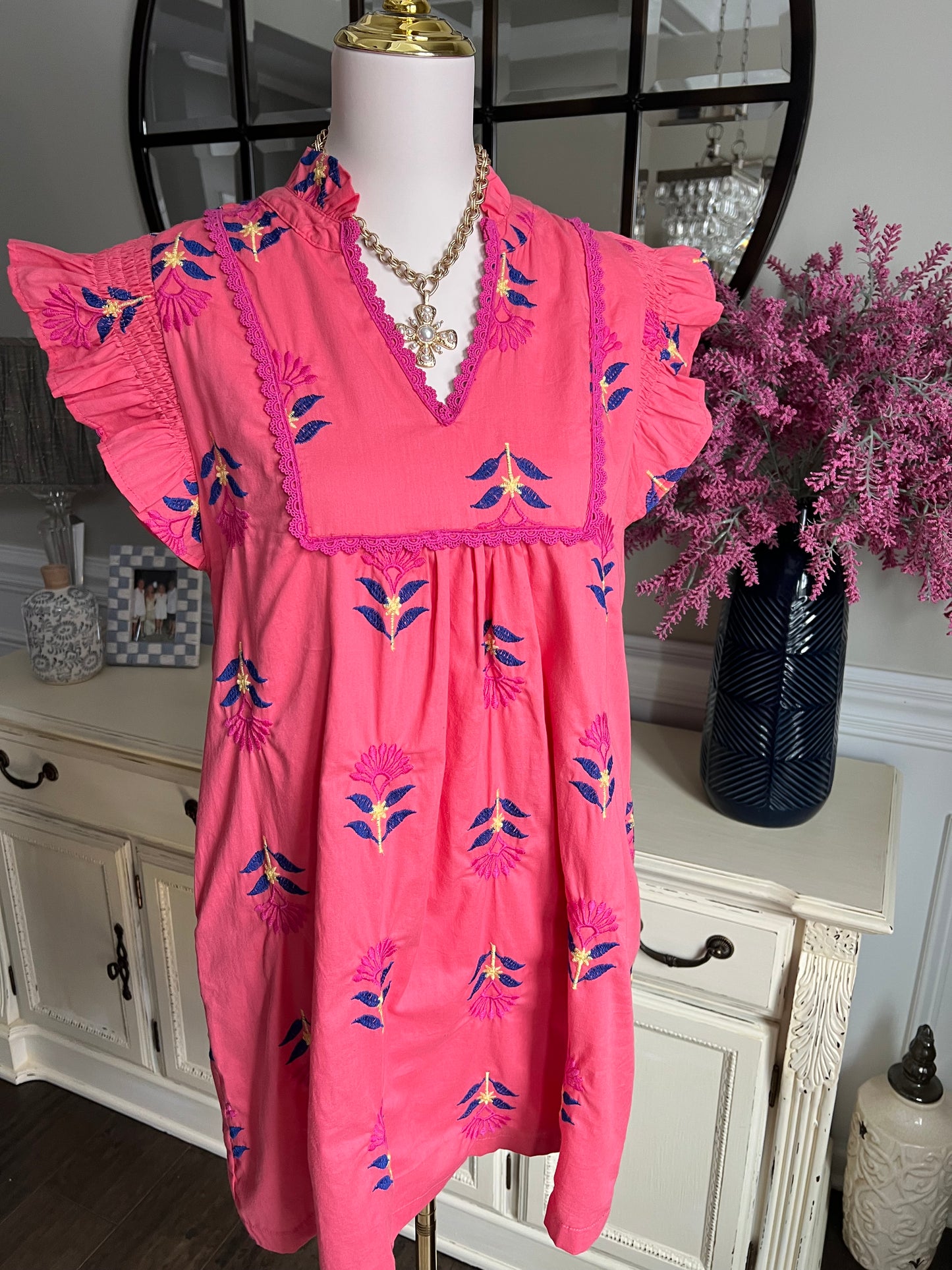 Virginia Embroidered Floral Dress