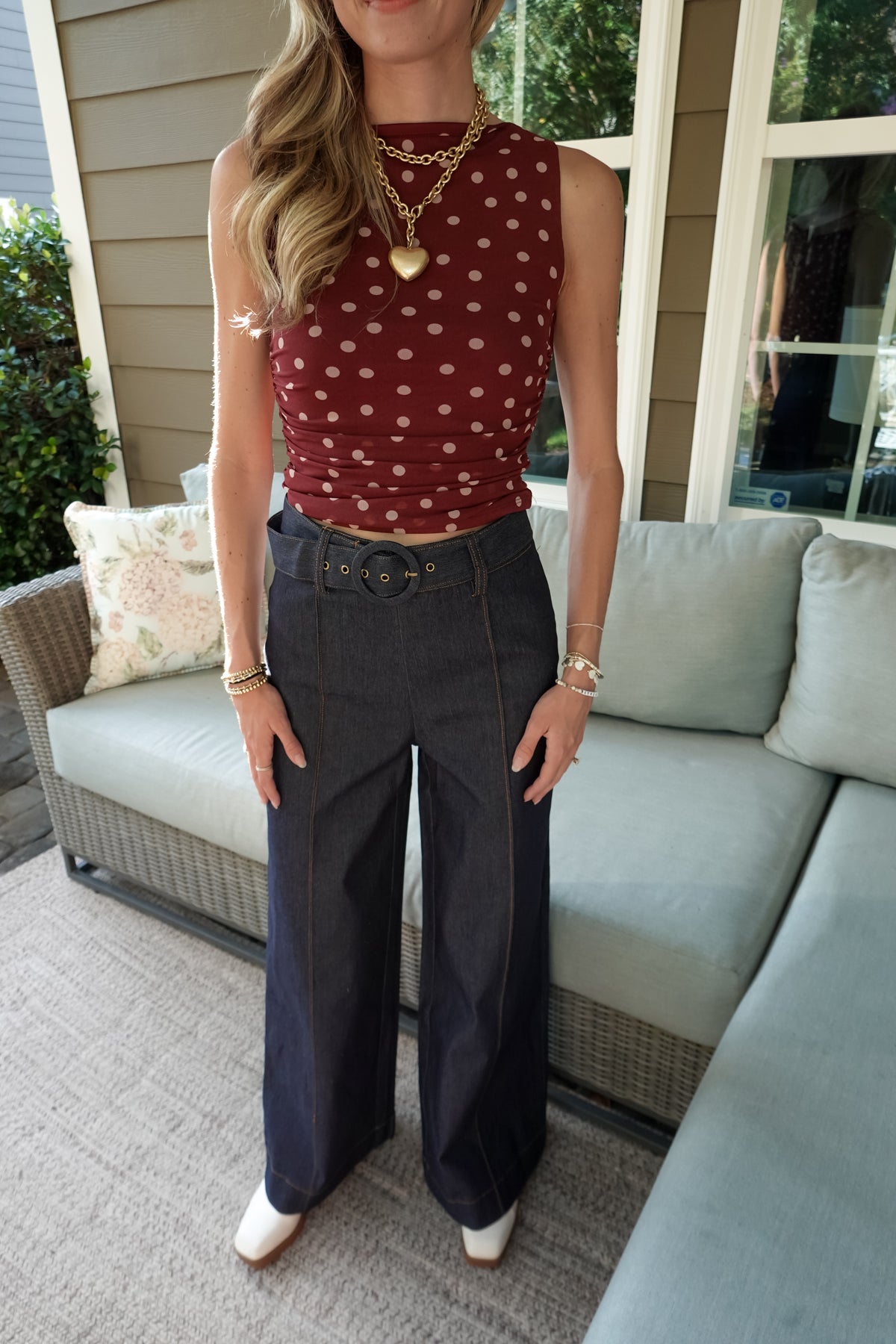 Camila Belted Wide Leg Jeans