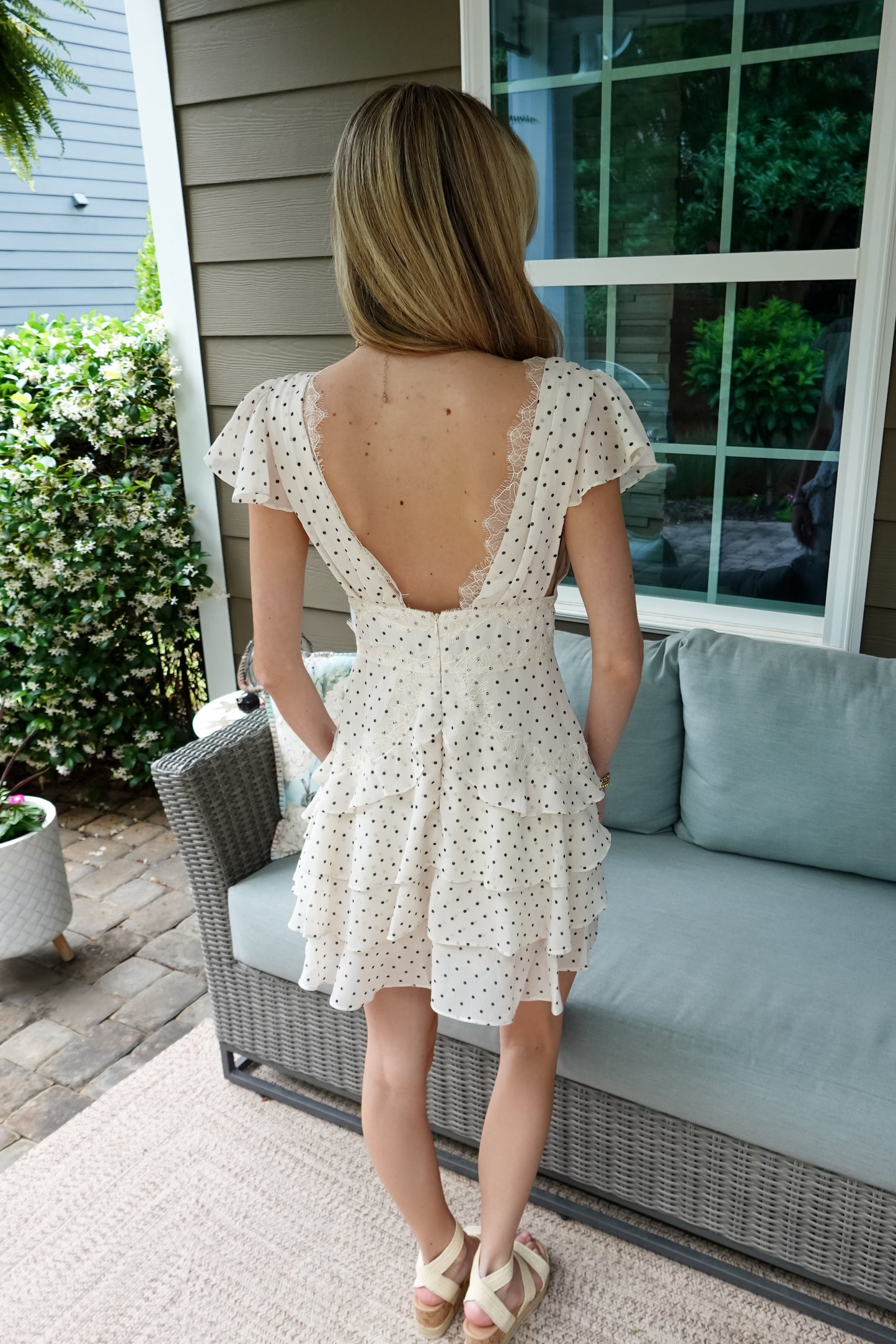 Gracen Lace Polka Dot Mini Dress