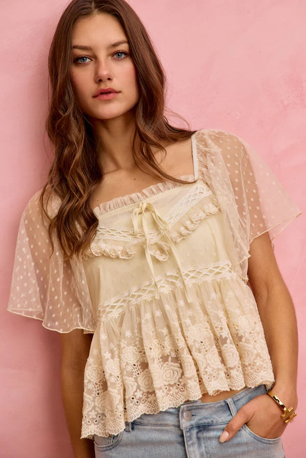 Boho Lace Blouse Top