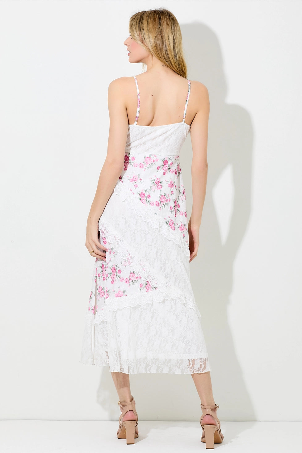 Tiffany Floral Lace Tiered Maxi Dress