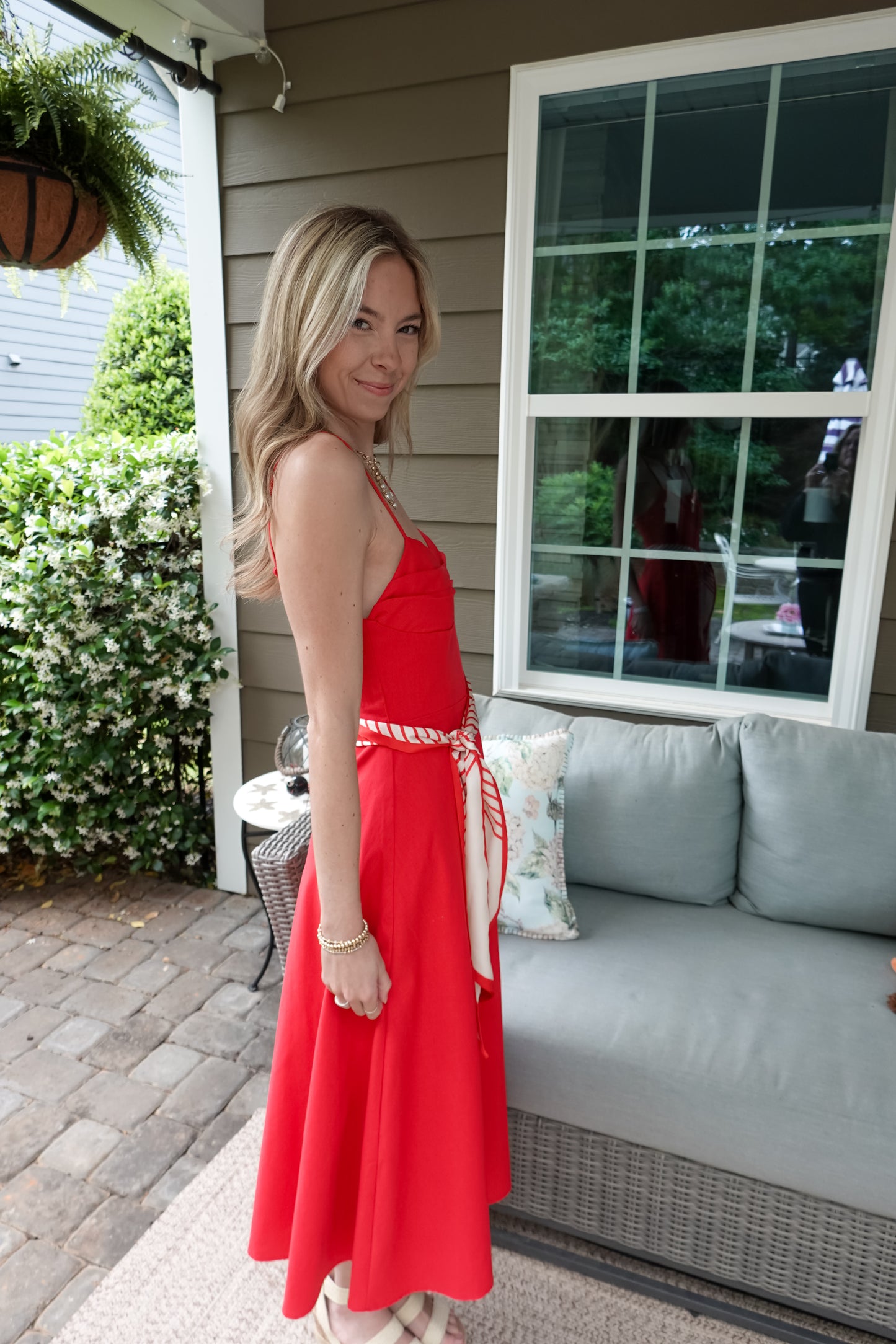 Sasha Scarf Belt Midi Dress