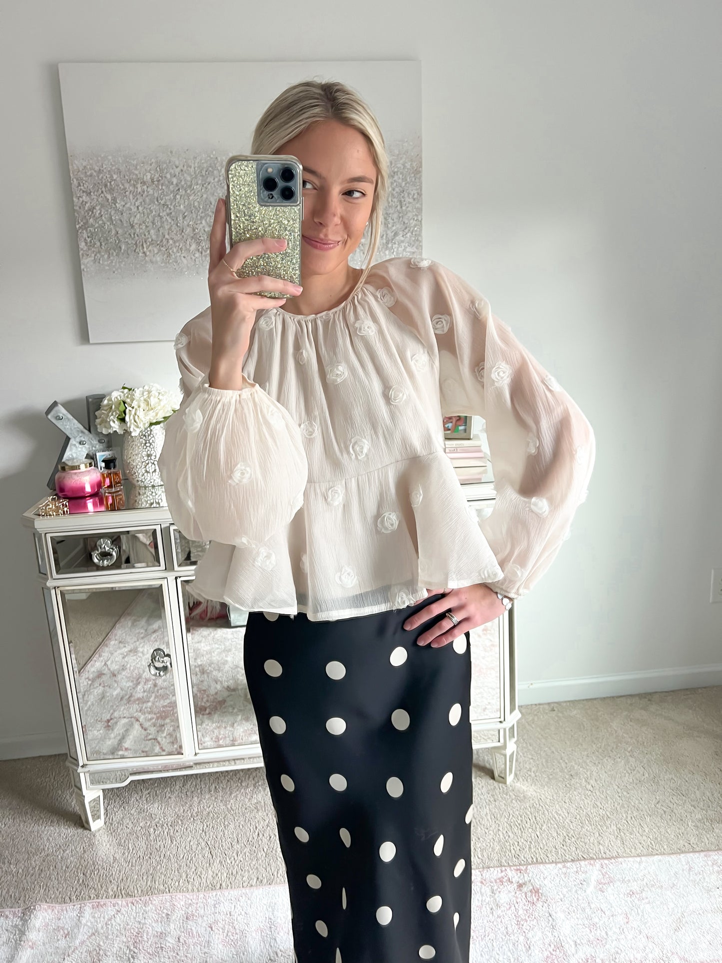Parker Polka Dot Midi Skirt