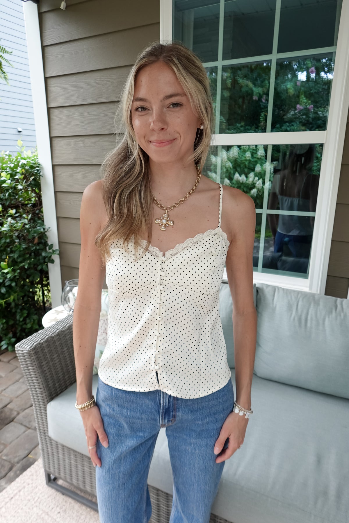 Polka Dot Satin Cami