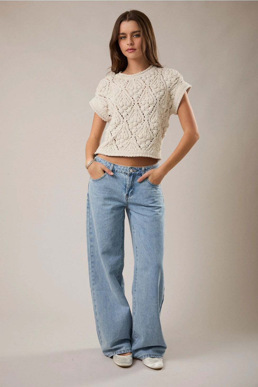 Steph Short Sleeve Sweater Top