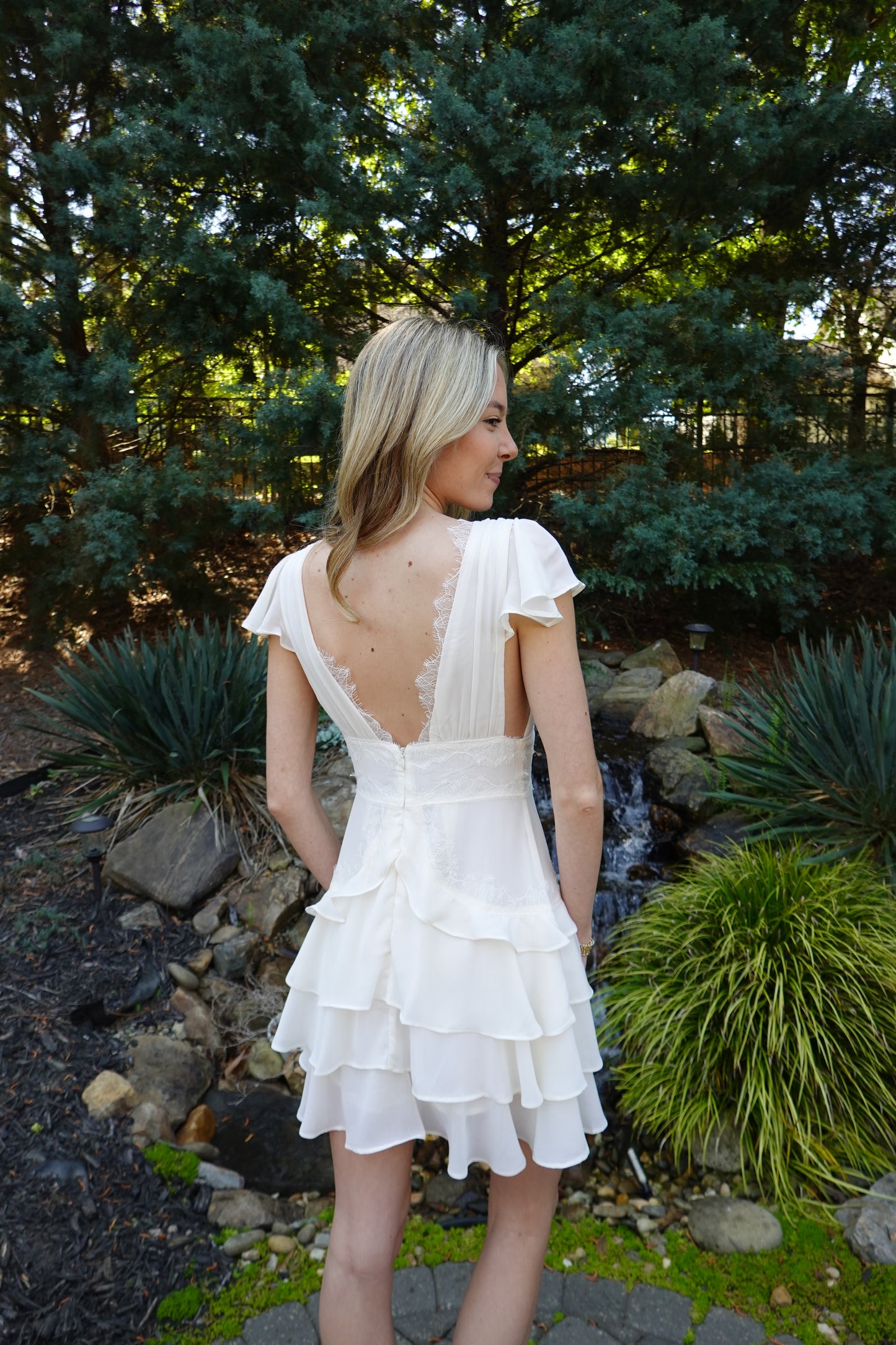 Gracen Lace Ruffle Mini Dress