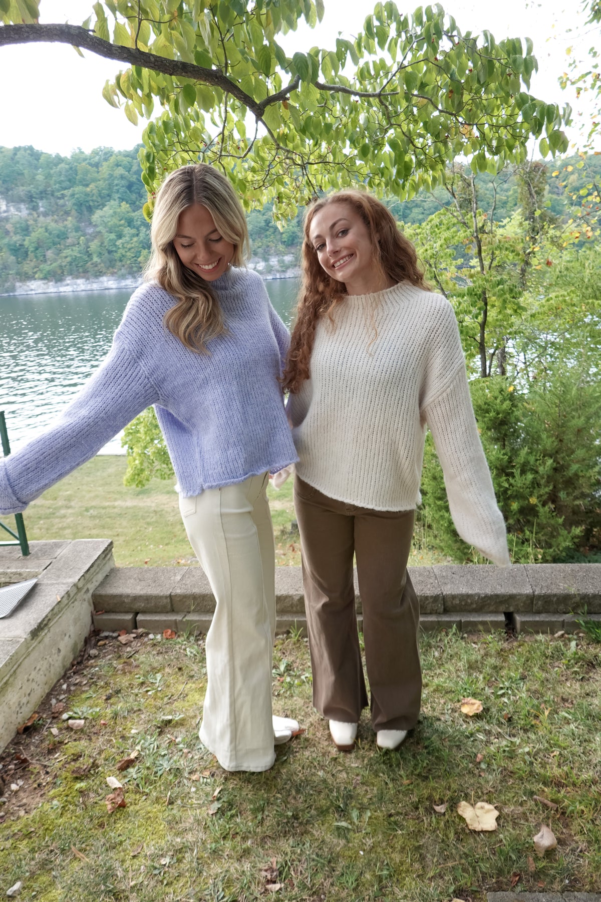 Ava Blue Mock Neck Sweater
