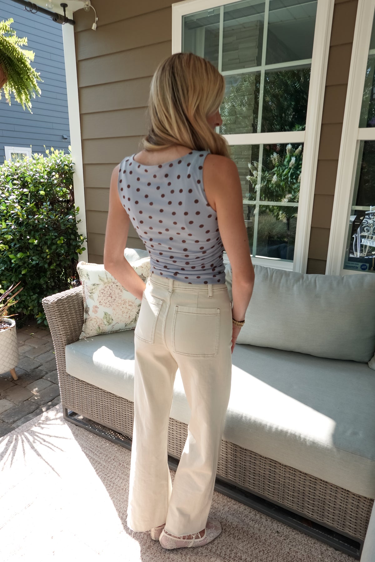 Gianna Blue Polka Dot Tank