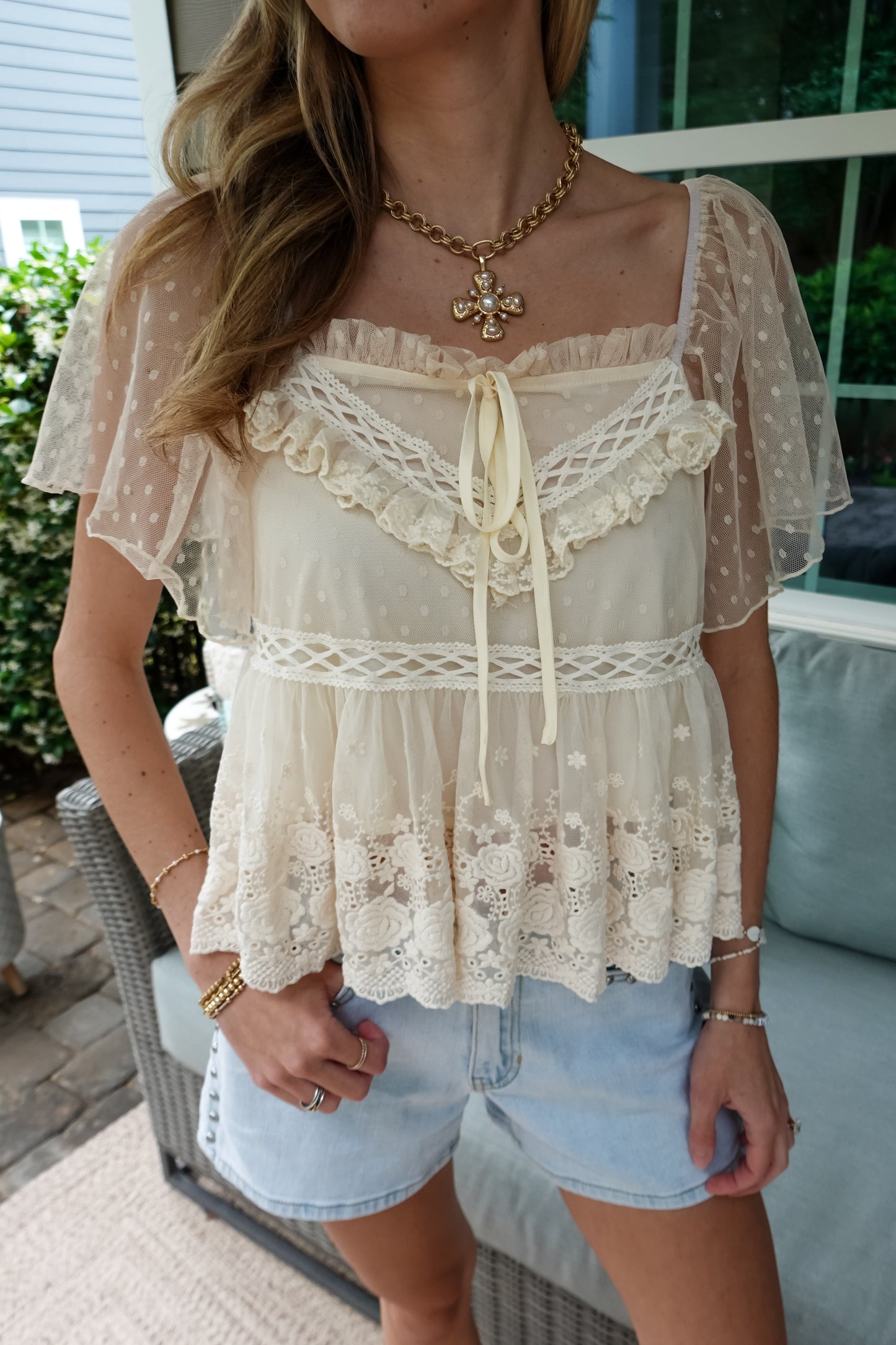 Boho Lace Blouse Top