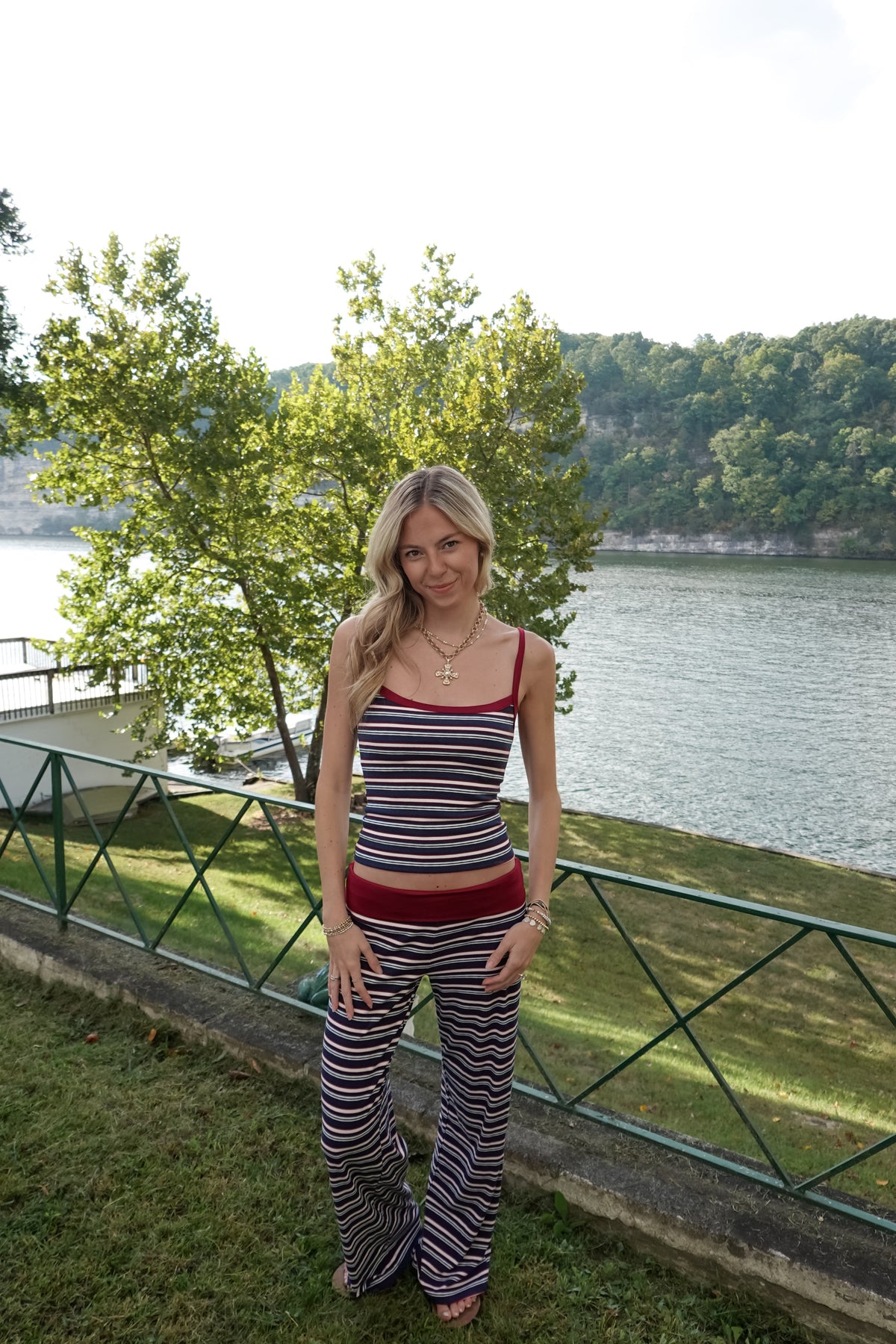 Willa Navy Striped Pants