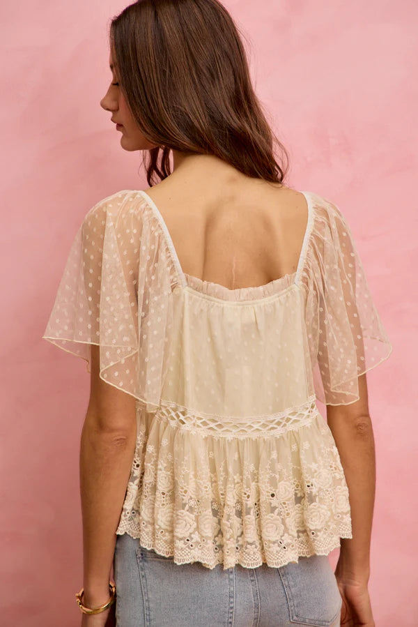 Boho Lace Blouse Top