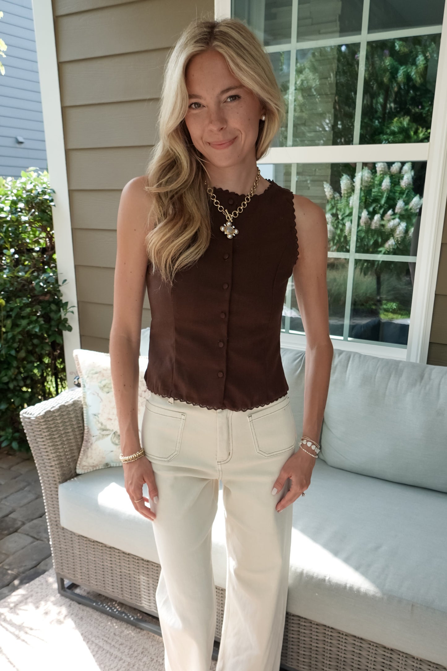 Skye Scalloped Trim Vest Top