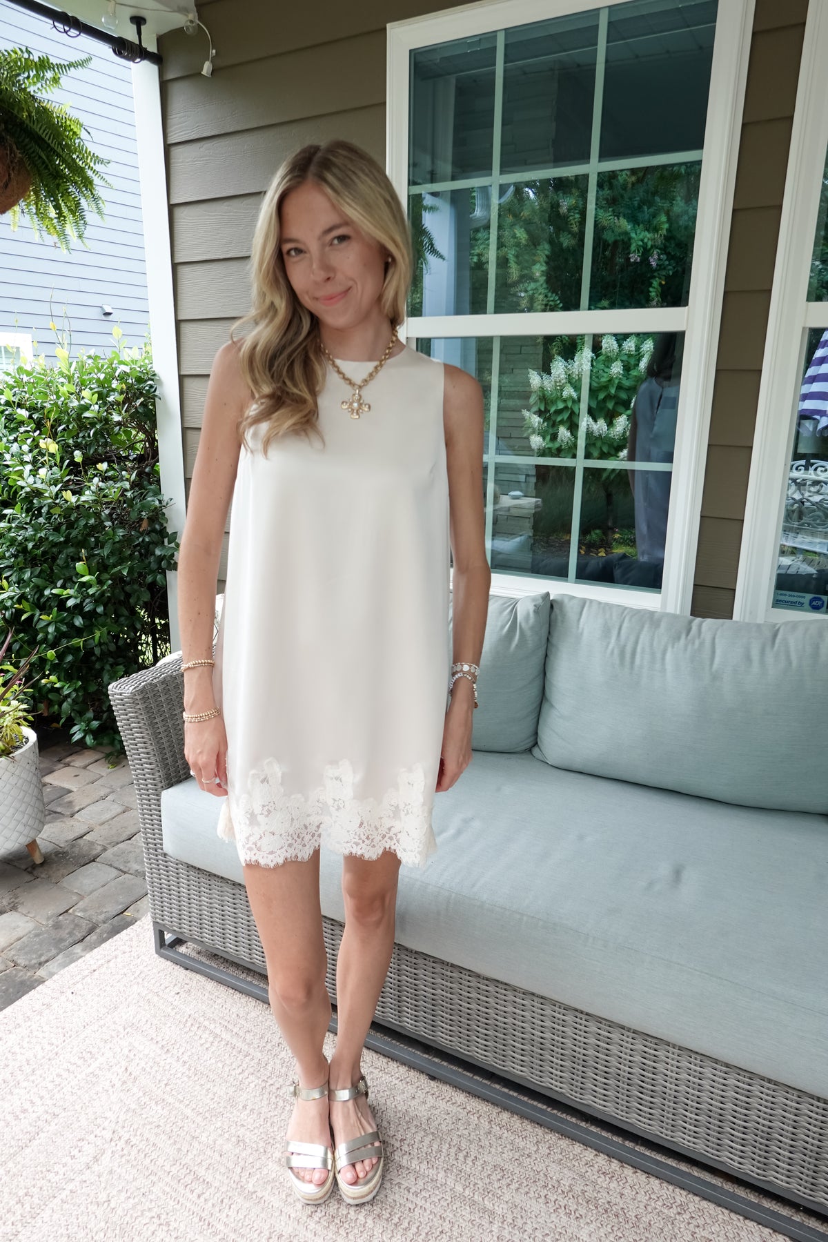 Sophie Satin Lace Mini Dress